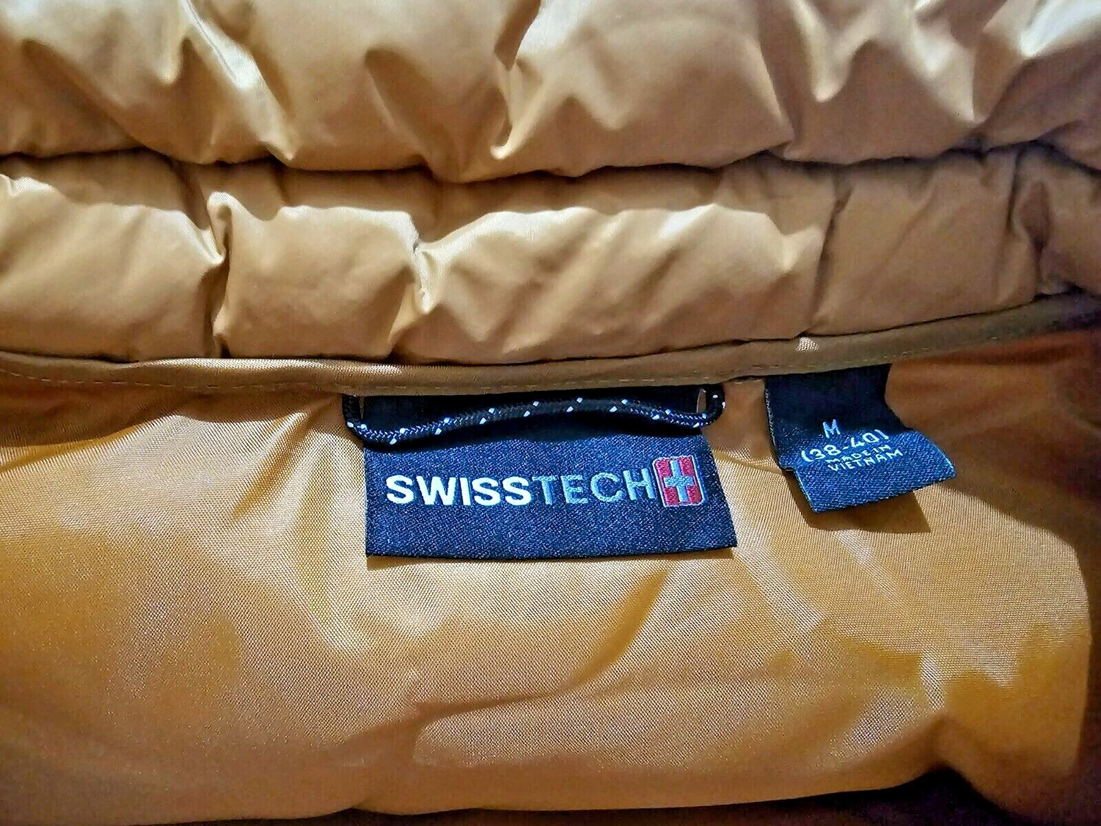 Swiss Tech Mens Puffer Vest Performance Gear Size S,M, L, XL, 2XL, 3XL Brown Zip