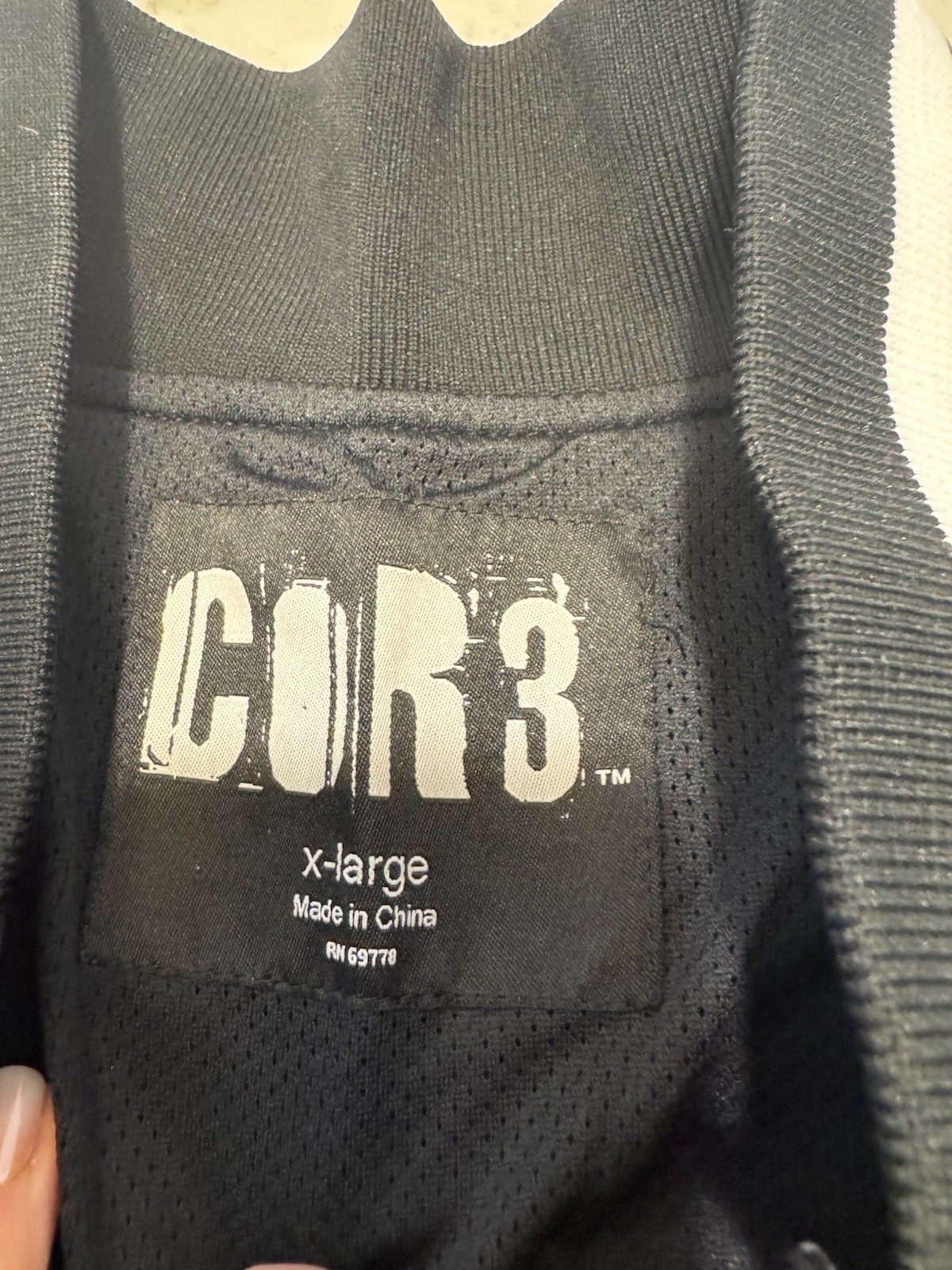 COR3 Jacket Mens Black Full Zip Lightweight Windbreaker NWT Large and XL