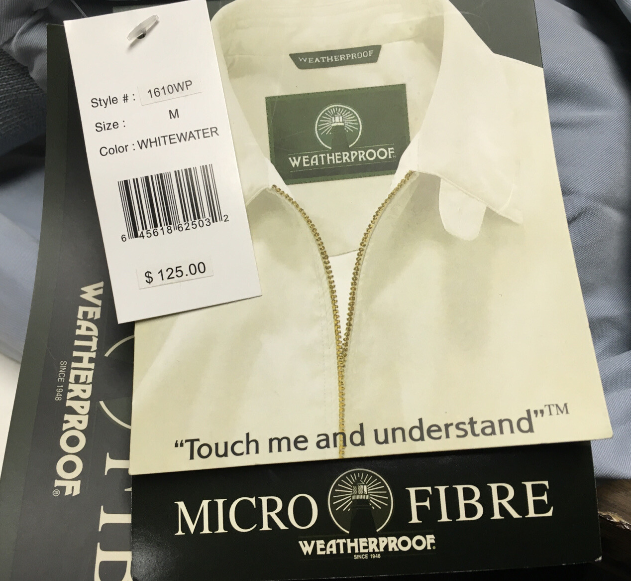 Weatherproof Golf Jacket Garment Company Full Zip All Season Microfiber NWT