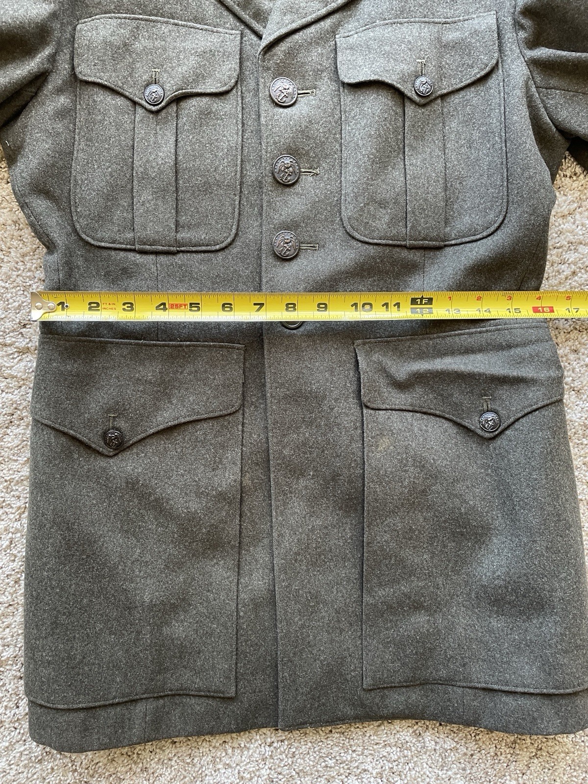Vintage United States Marine Corps USMC Wool Service Uniform Coat WWII