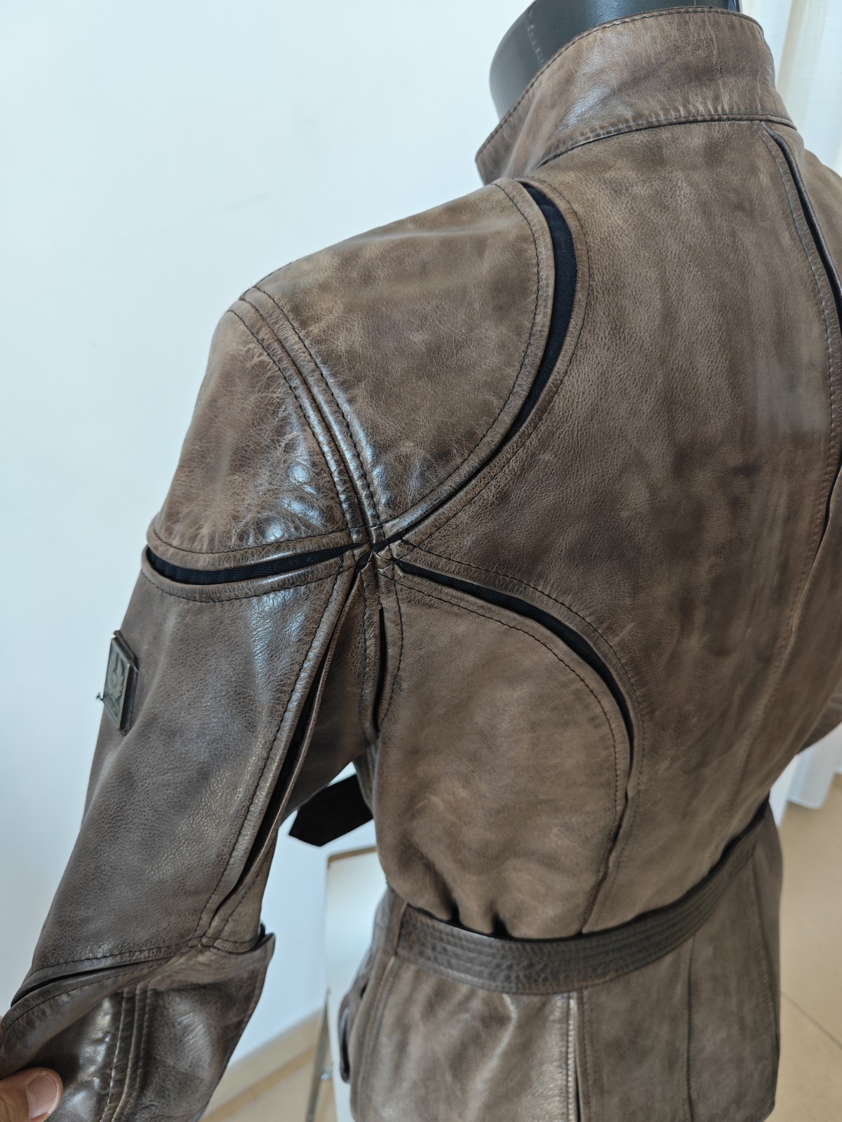 Belstaff Centaur Panther Leather Jacket, Gold Label, Antique BlackBrown, Size M