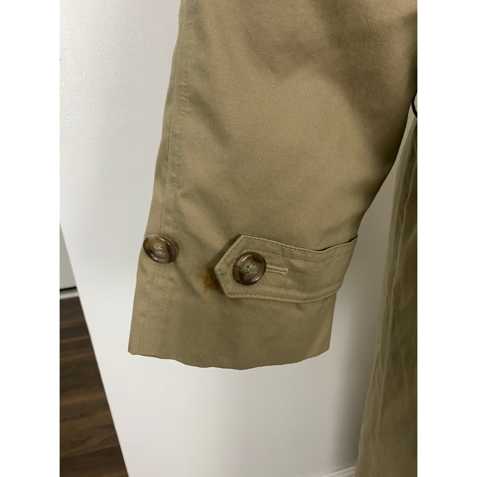 VTG Men Eddie Bauer belted wool flannel goose down lined trench coat jacket M