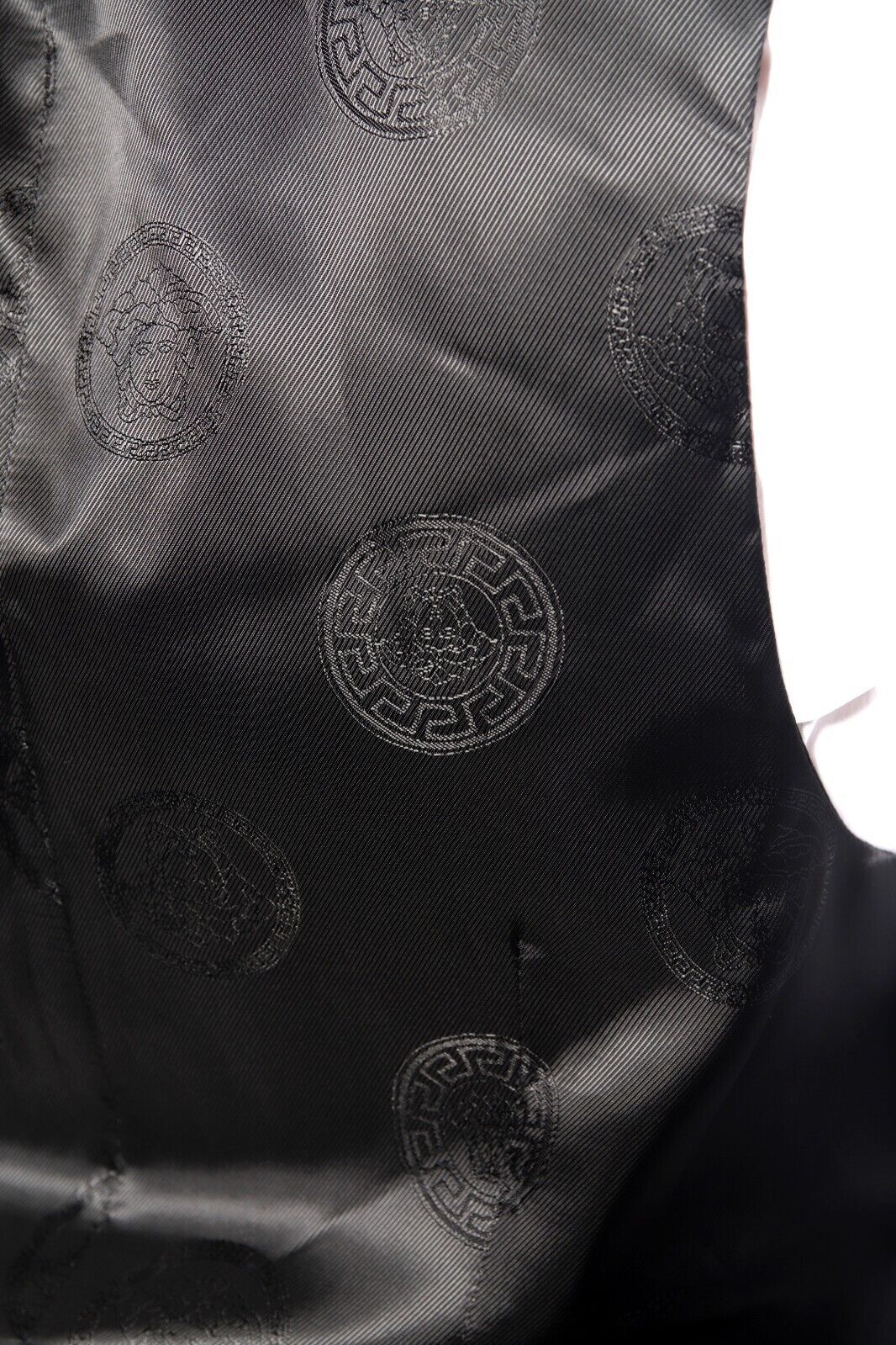 NWT Versace VIP Capsule Nero Gilet Formal Vest White 100% Silk Back Sz 54 XL