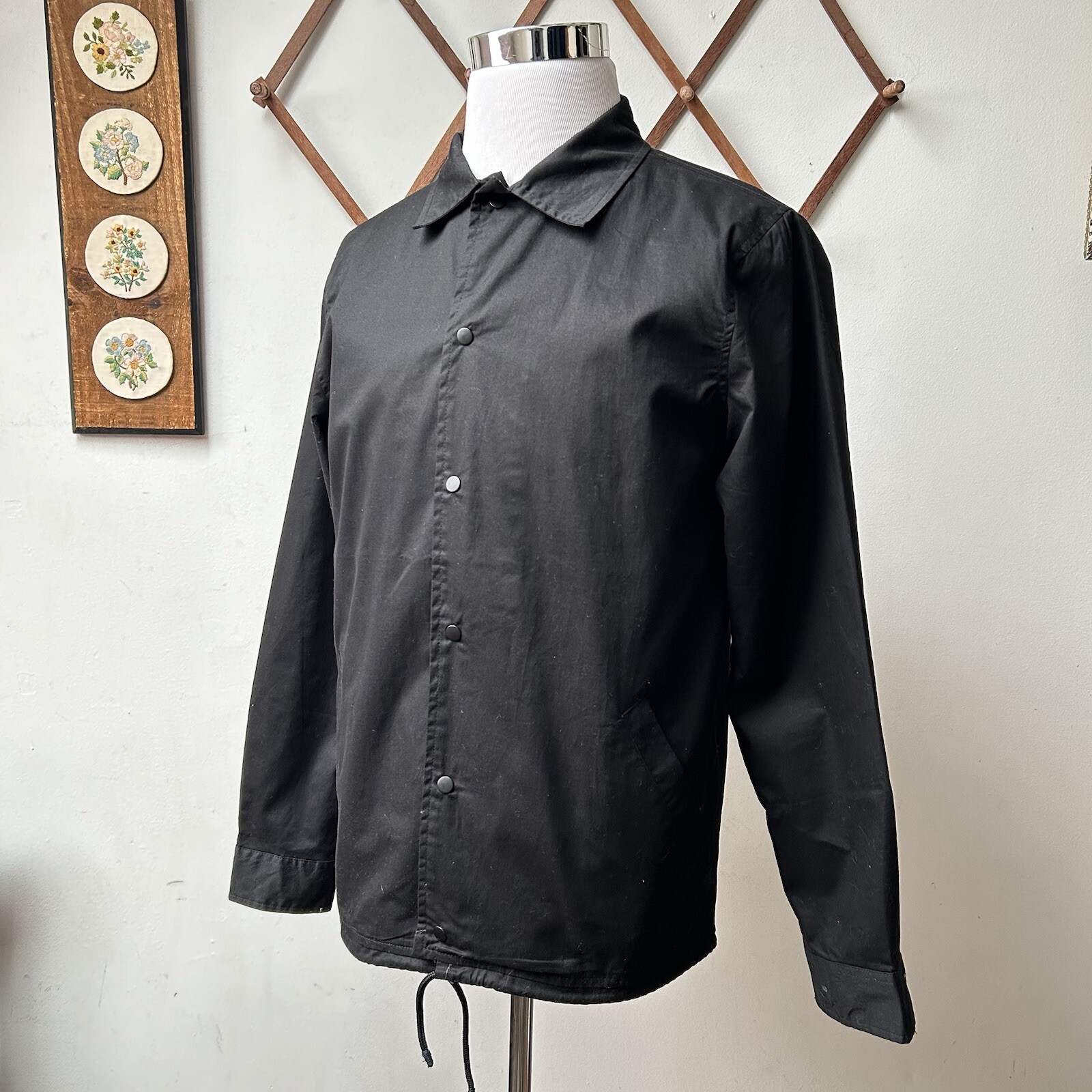 ZAK Los Angeles Lightweight Black Shirt Jacket Snap Button Men’s Medium
