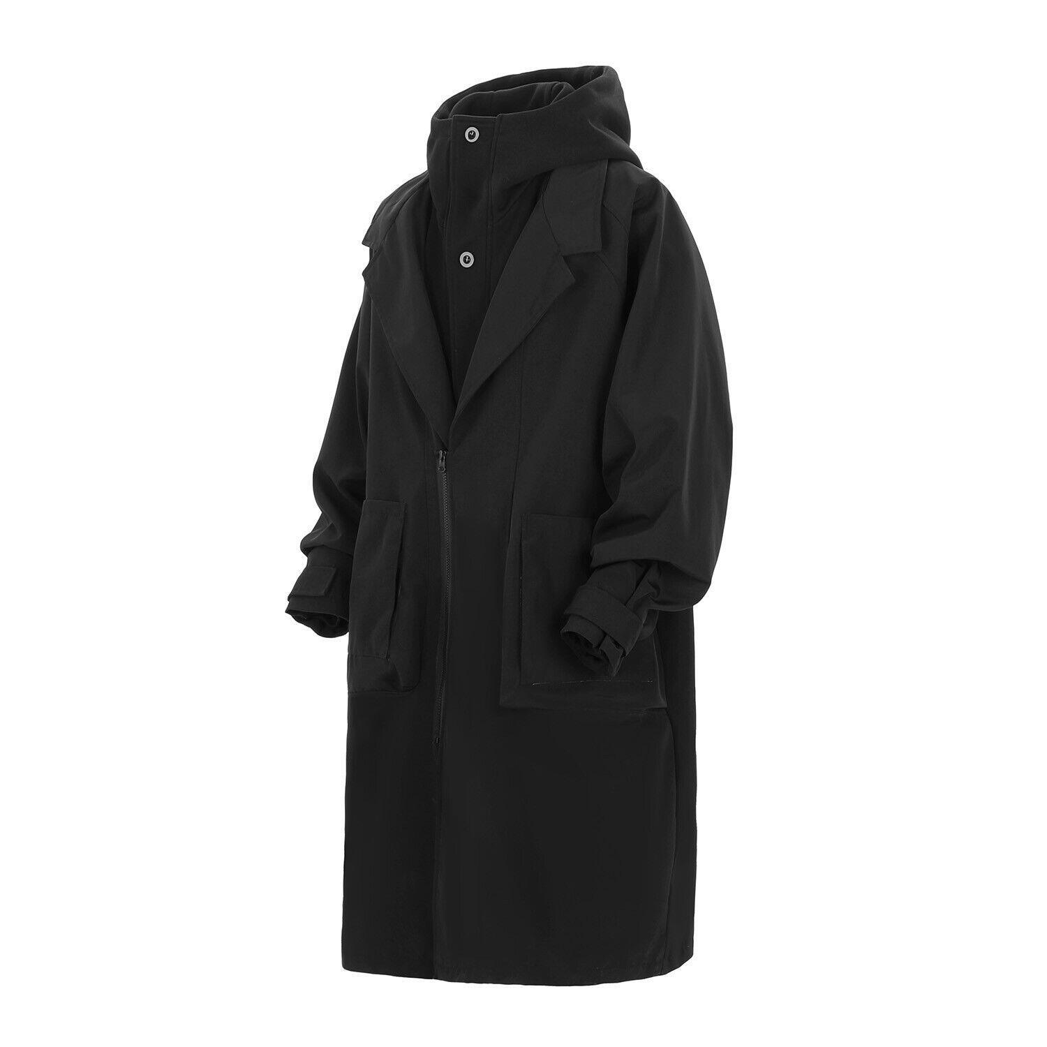 Niepce Techwear Urban Jacket with Hoodie Streetwear Casual Long Trench Coat