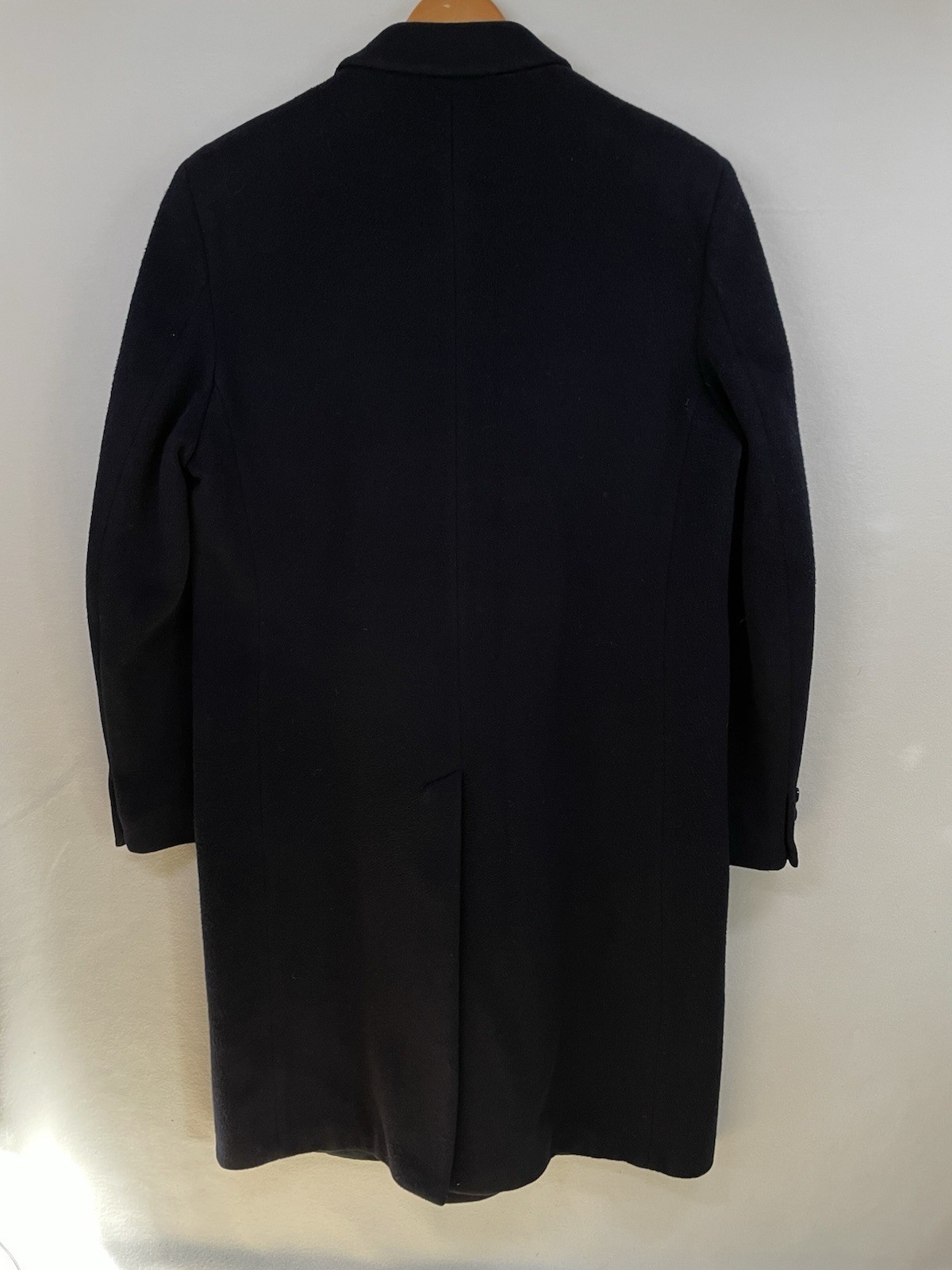Men’s CASHMERE Overcoat Size 42 Coat Long Winter Navy Blue Soft Quiet Luxury