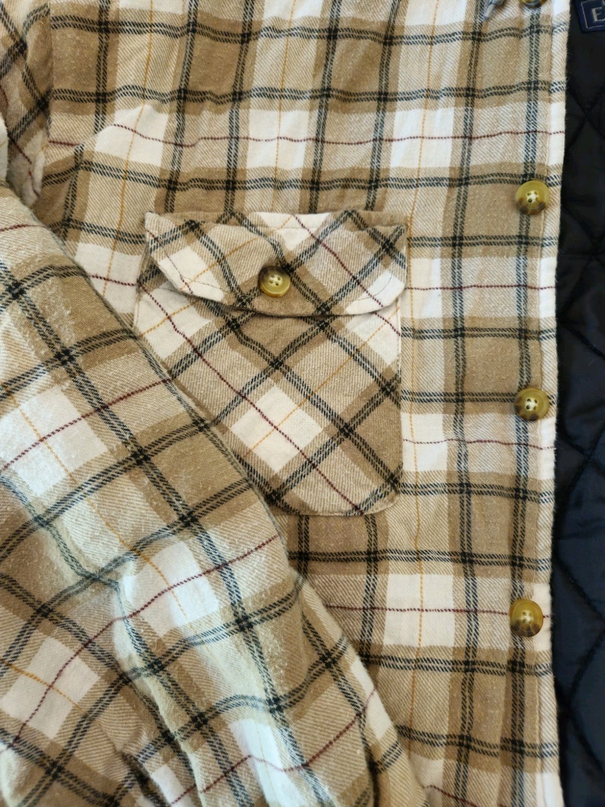 Basic Editions Men’s Plaid Hooded Quilted Lined Button-Front Flannel Jacket M