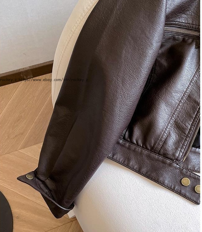 New Men Motorcycle Coat Zipper Short Stand-Up Collar Office Jacket Faux Leather