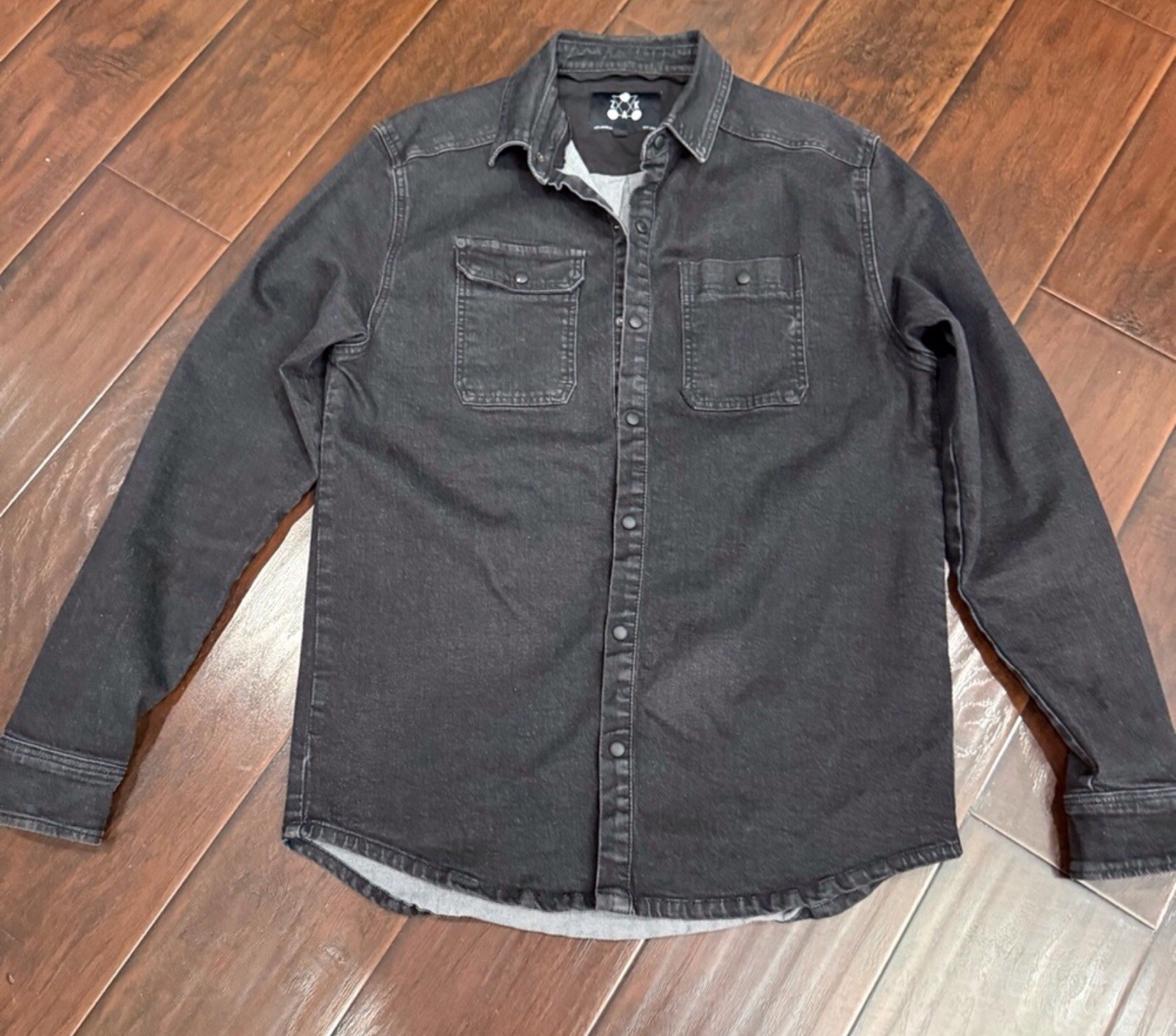 Men’s ZAK Los Angeles Black Button-Front Shirt Jacket…XL