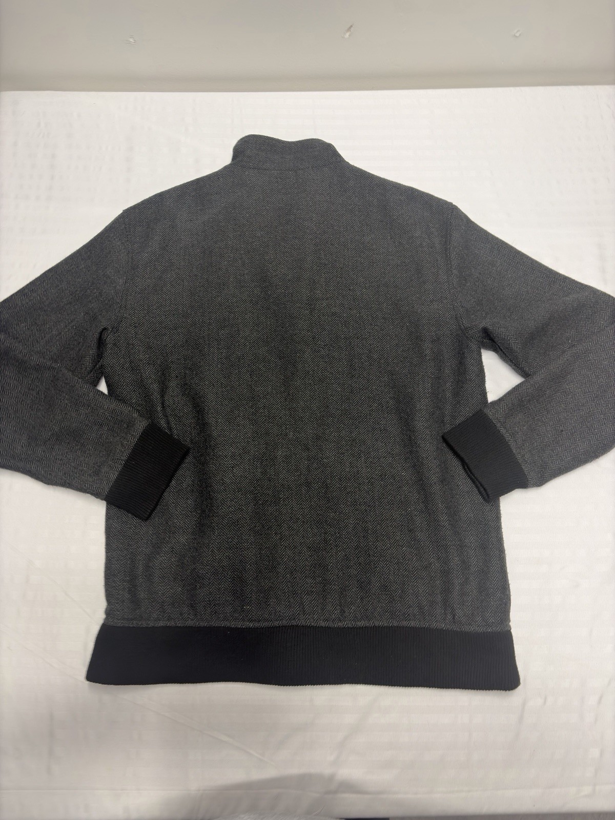 Y2k Elixir Jacket XL Gray tweed full Zip Button Insulated Lining pockets Aviator