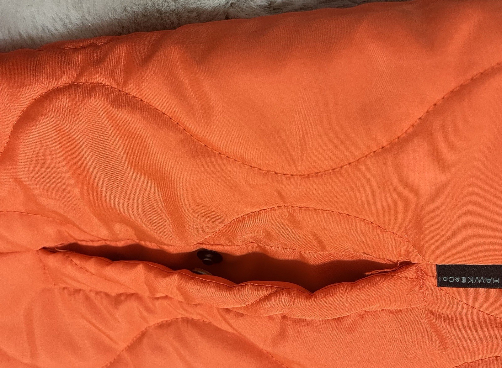 Hawke & Co Men’s Orange Quilted Full Zip Jacket Stand-Up Collar XL