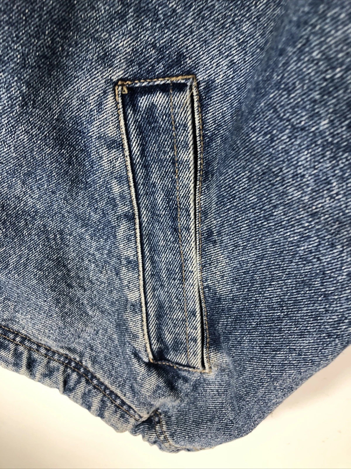 VTG 80s 90s Ocean Pacific Retro Denim Jean Pullover 1/2 Zip Jacket Size L