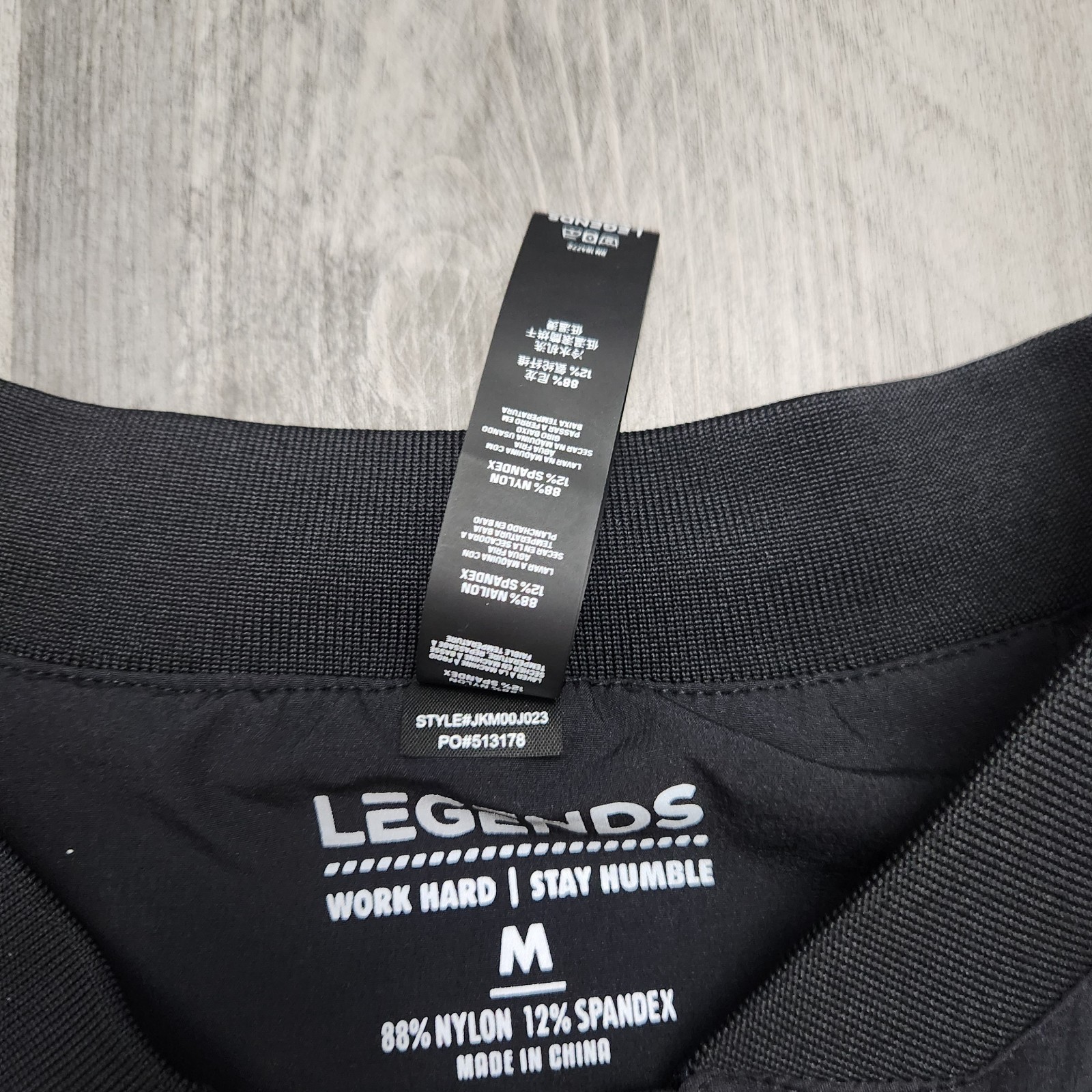 Legends Jacket Men Medium Carson Bomber Coat Black Spandex Stretch Full Zip