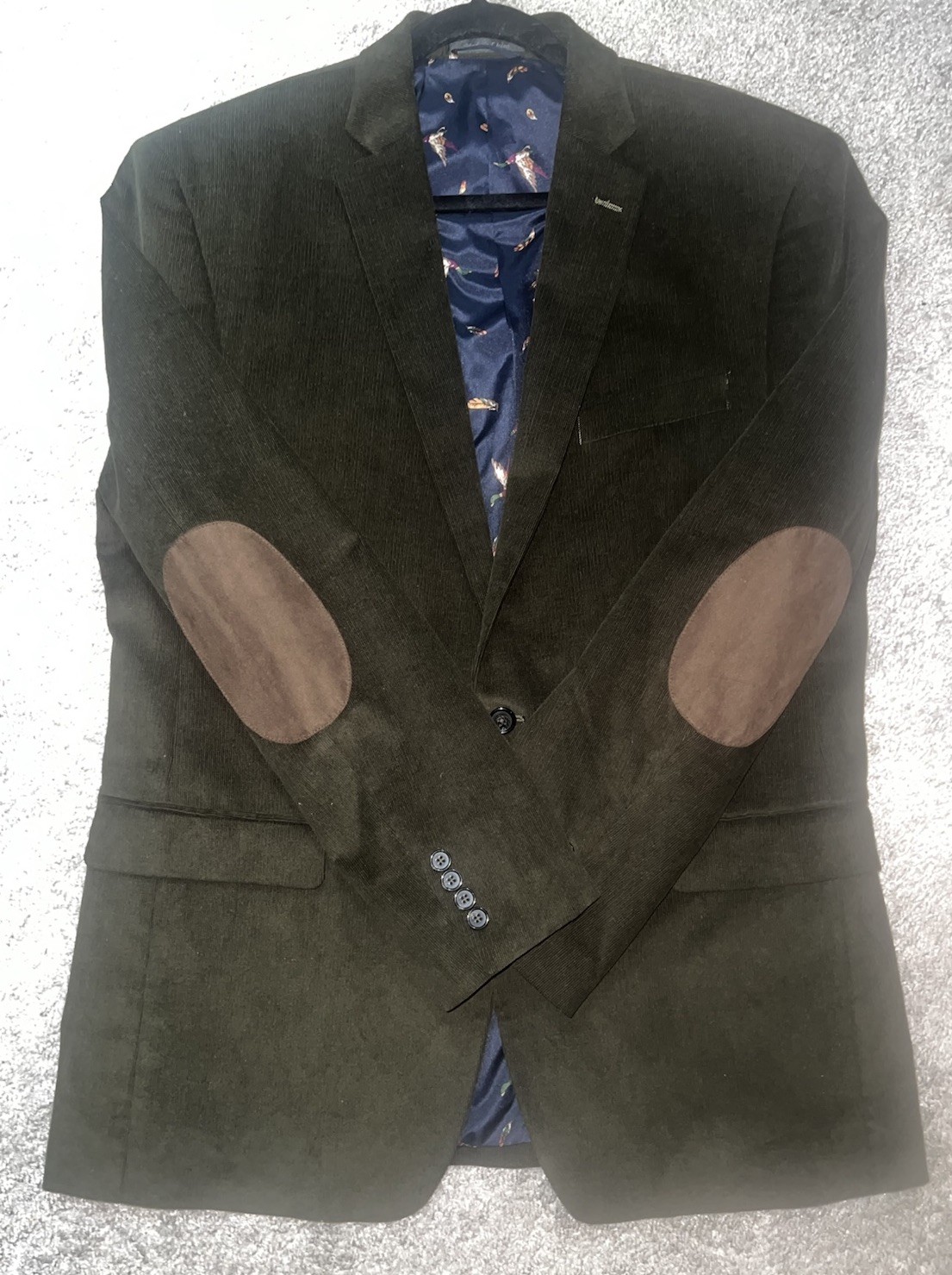Lauren Ralph Lauren Corduroy Hunter GRN Blazer W Elbow Patches Duck Lining 42L