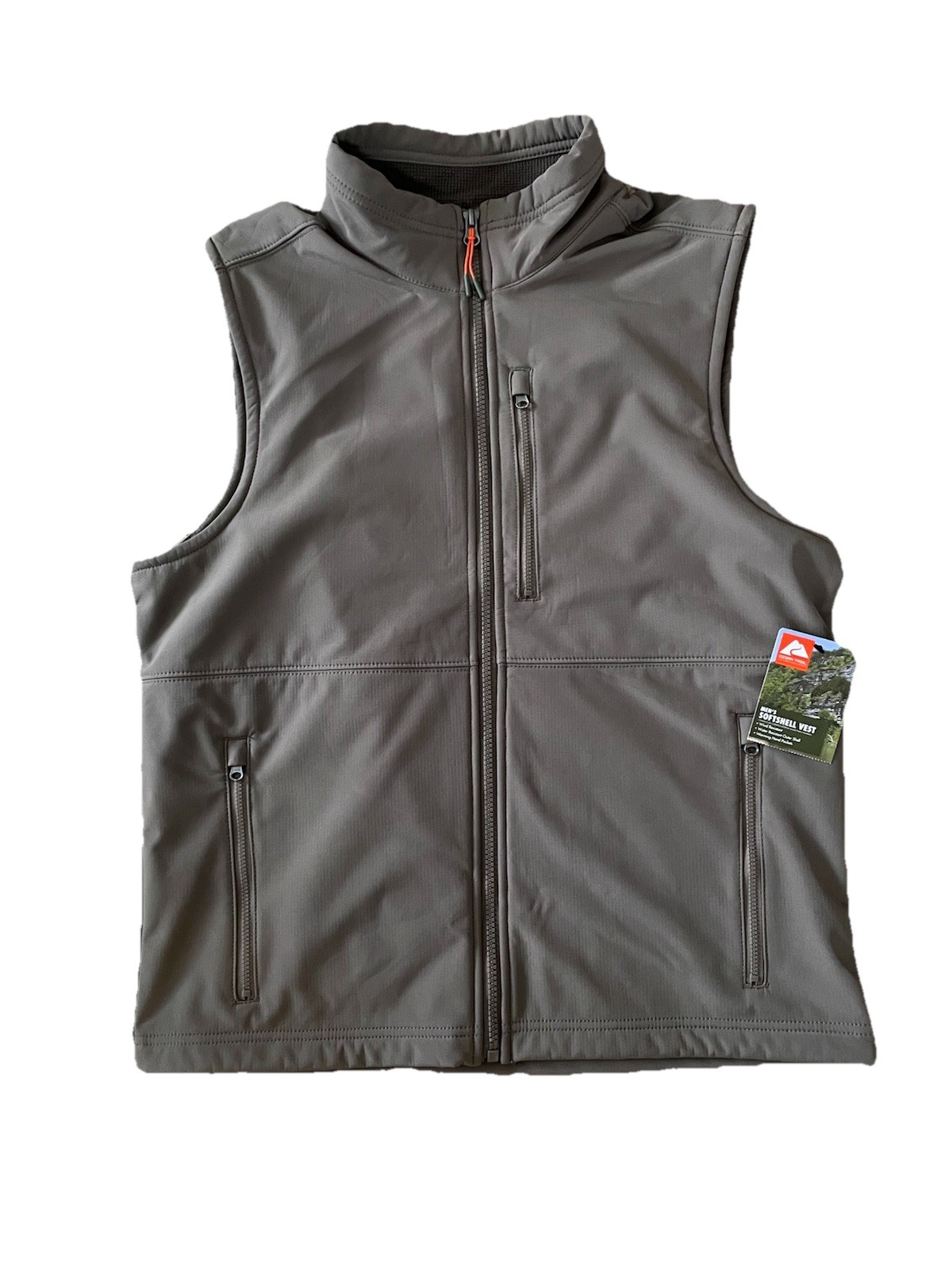 Ozark Trail Softshell Vest Men’s Size Small Taupe Water/Wind Resistant New