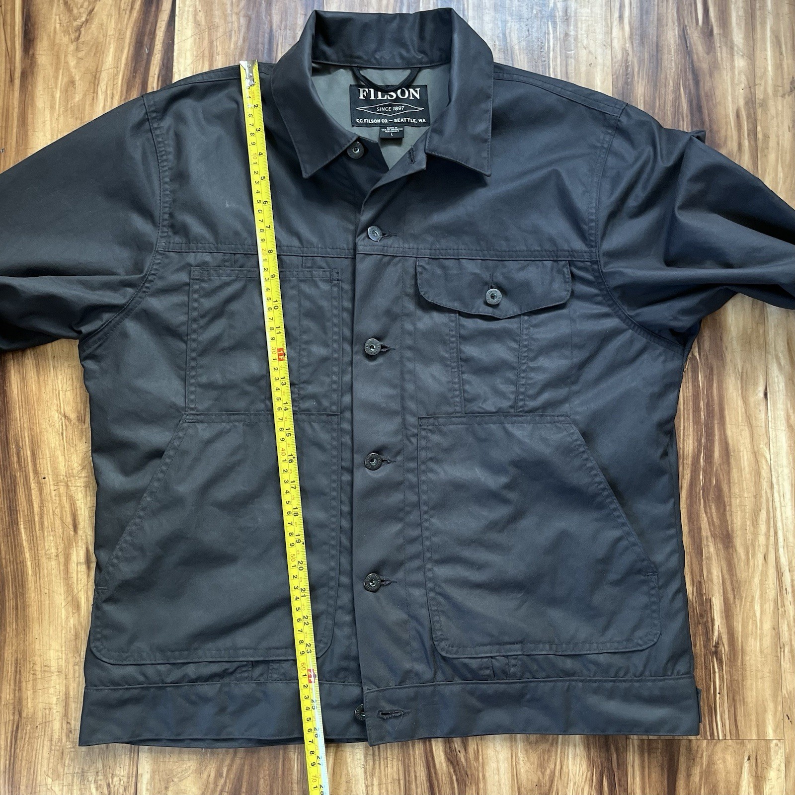 Filson 20100829 Shelter Cloth Short Lined Cruiser | Black L Made in USA NM RARE