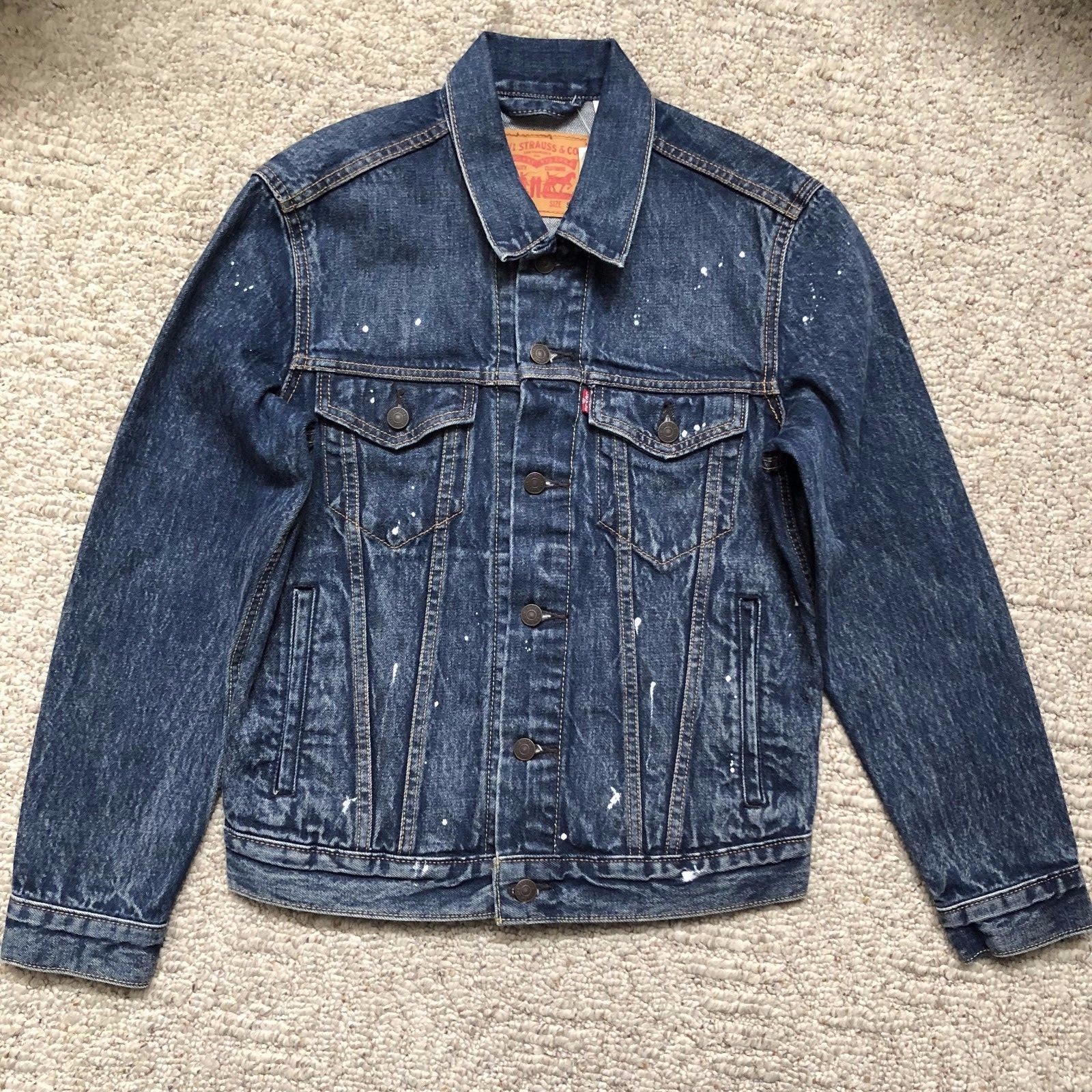 Levi’s Men’s Full Button All Cotton Denim Jean Original Trucker Jacket Size S