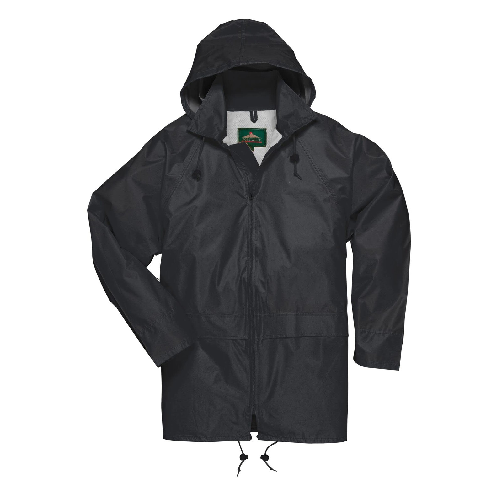 Men’s Lightweight Waterproof Hooded Safety Rain Jacket 3X-Large Big Black