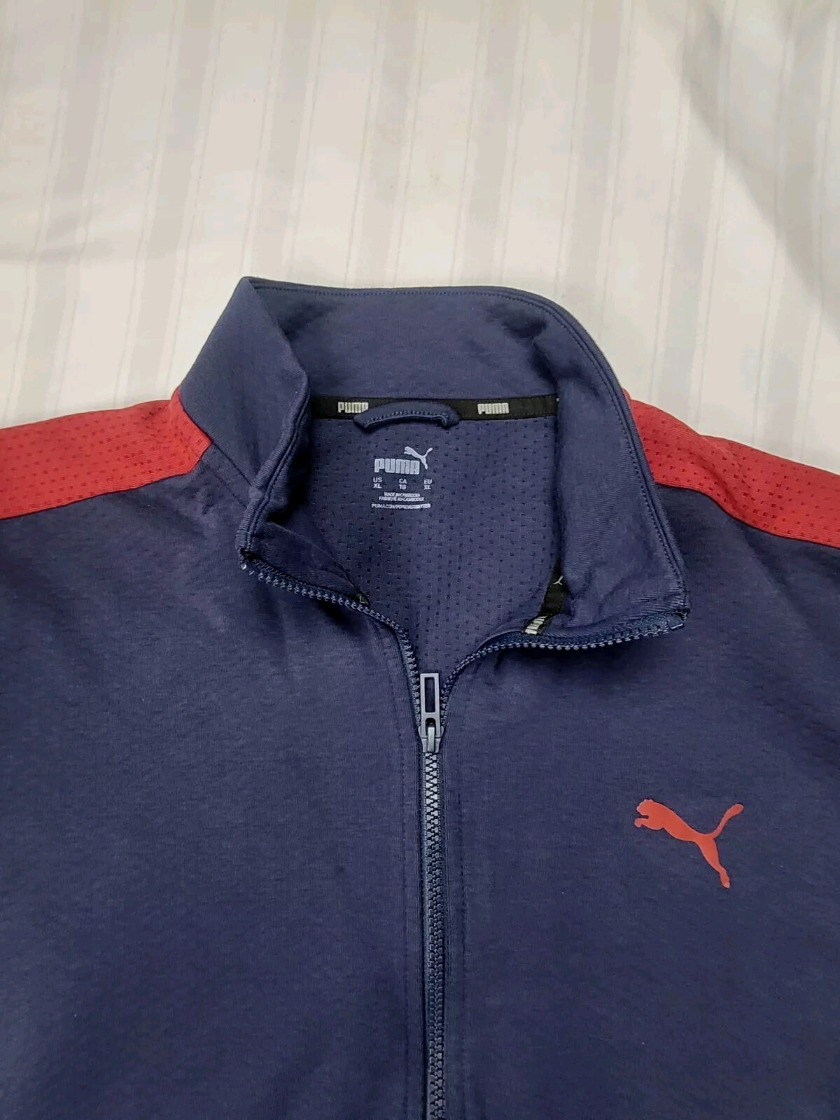 Puma Jacket Mens Size XL Blue SE Way 1 Crossfit Full Zip Running Gymwear