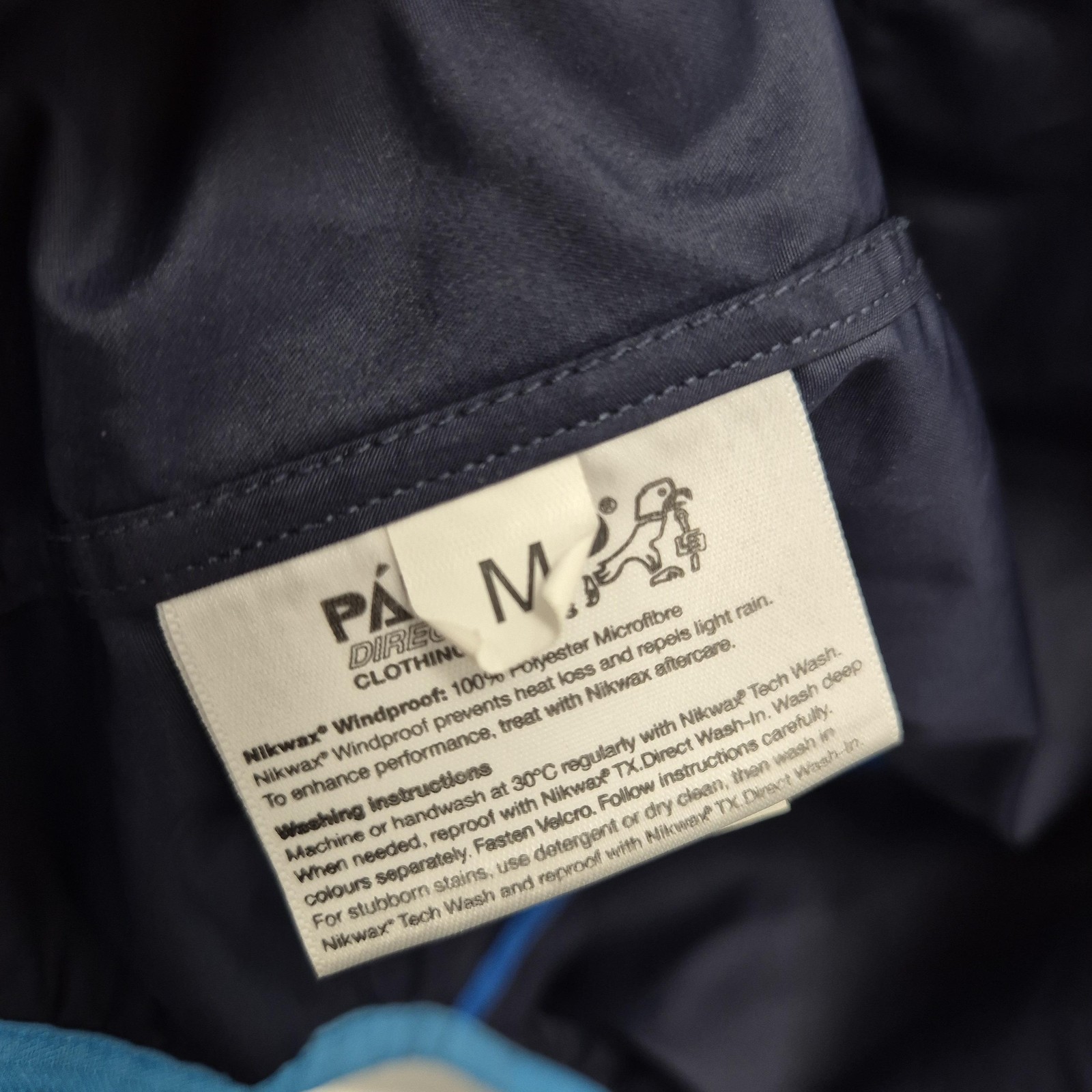 Paramo Jacket Mens Size M Blue Nikwax Windproof Hooded Hiking Walking Outdoor