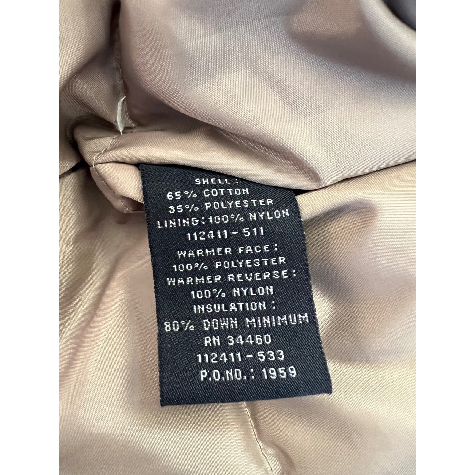 Vintage London Fog Mens Tan Down Filled Parka Hooded Coat Medium removable liner