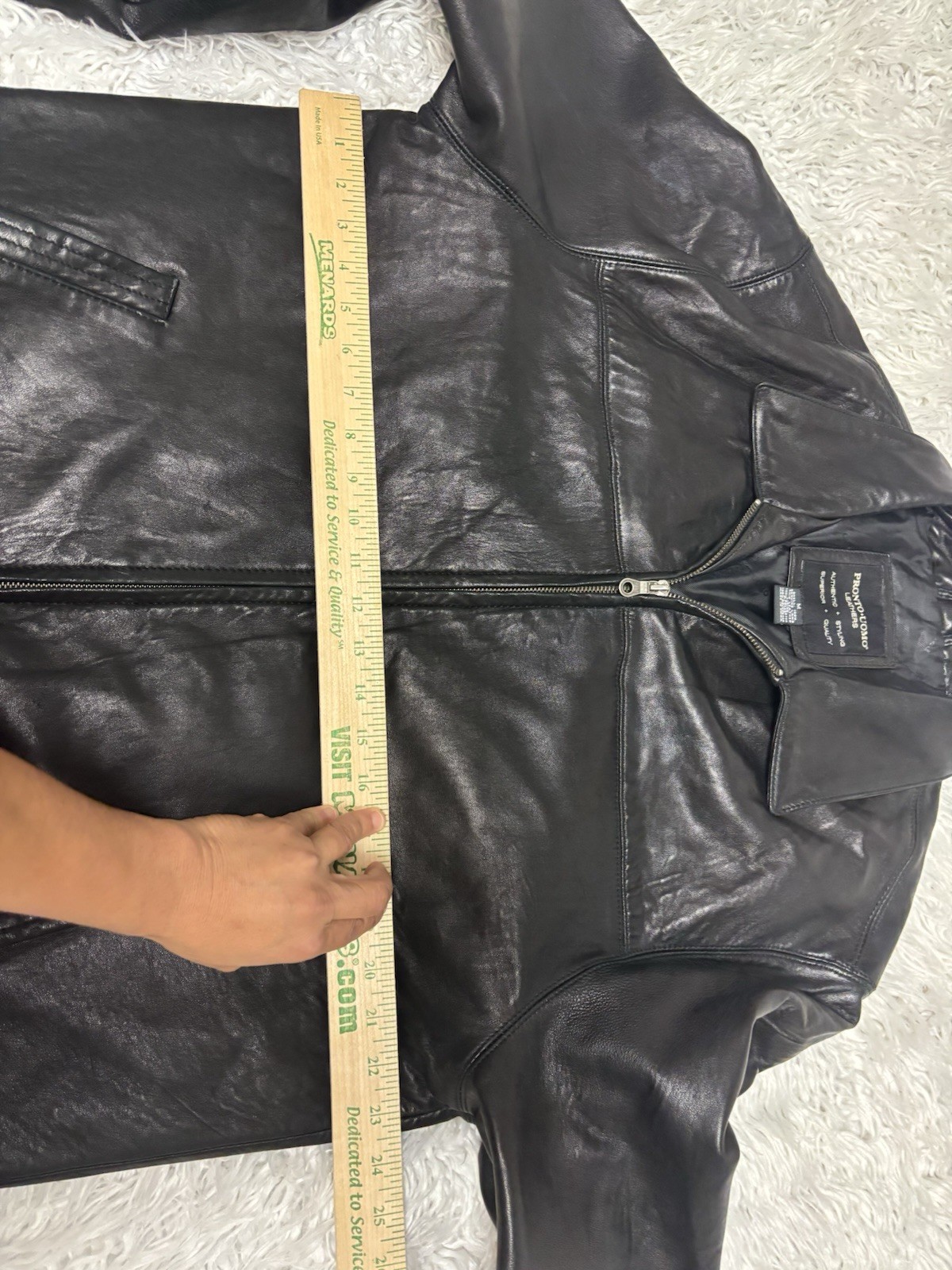 Pronto Uomo Leather Jacket Coat Men’s Medium Black Genuine 100% Lambskin Soft