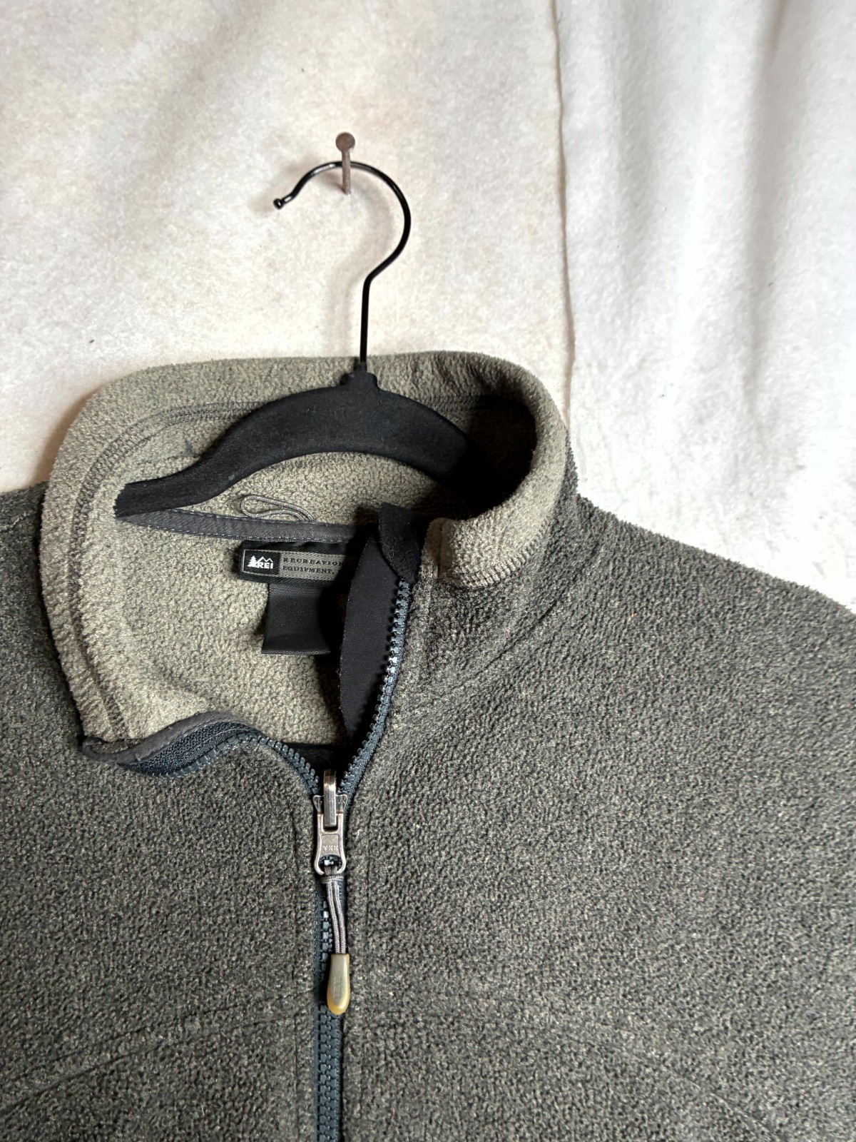 REI Co-op Fleece Jacket Mens 44 Gray Polartec Activewear Long Sleeve Full Zipper