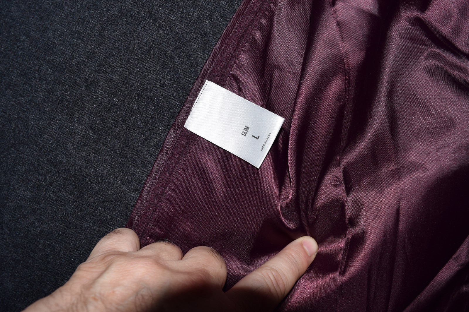 Express Men’s SLIM Jacket Size L Purple Wool Blend 4-Button