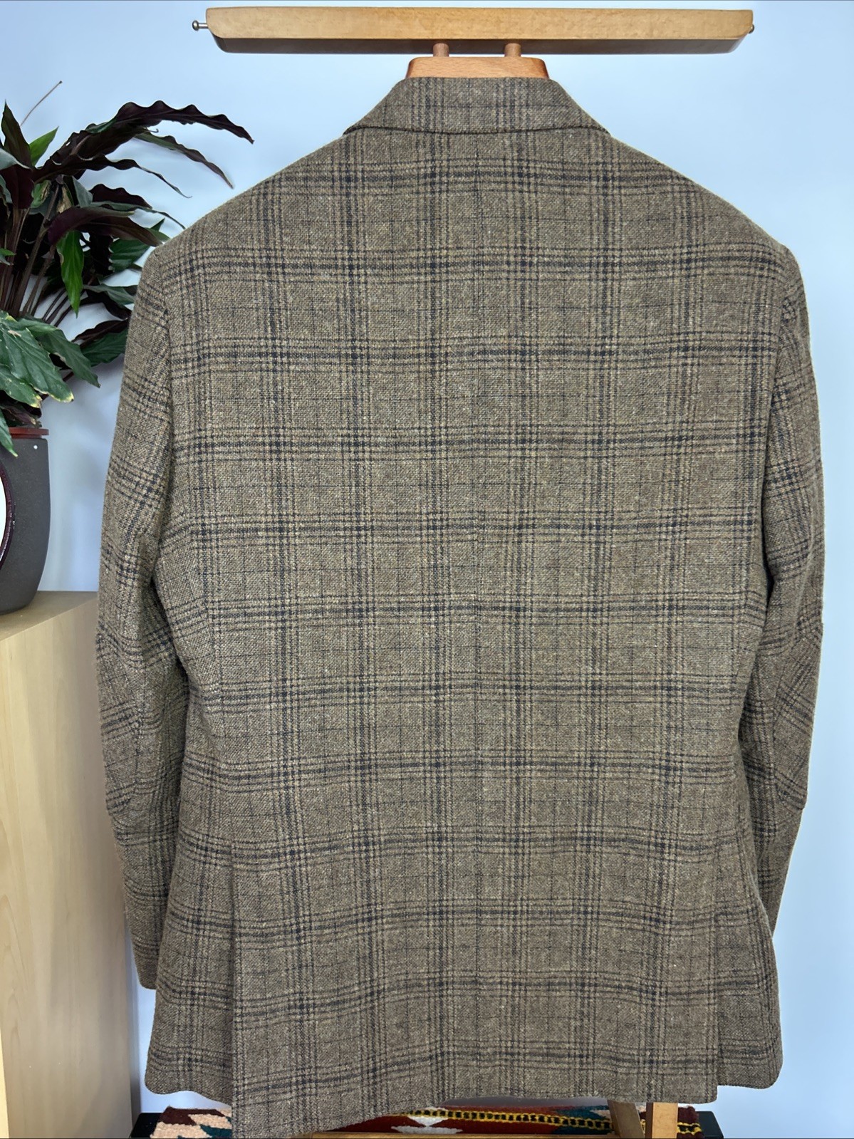 Barbour (42R) Glen Check Elbow Patch Sport Coat Tweed Blazer POW Hacking Jacket