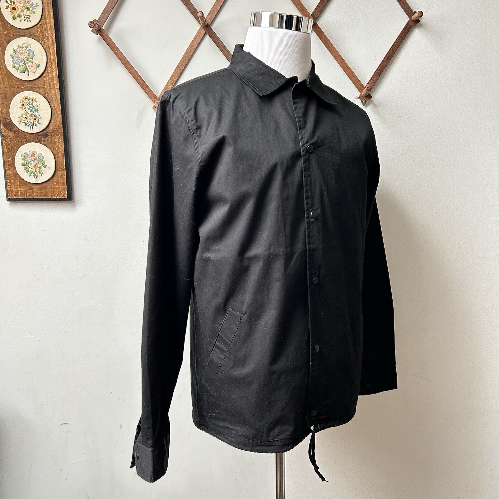 ZAK Los Angeles Lightweight Black Shirt Jacket Snap Button Men’s Medium