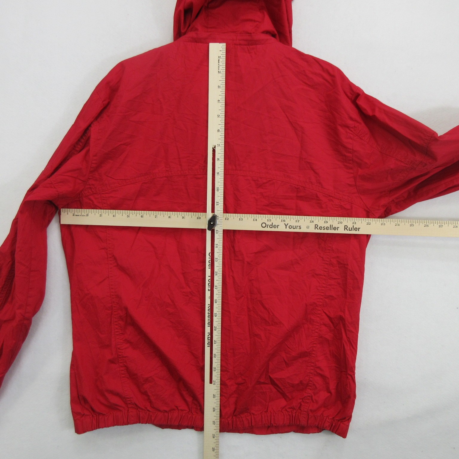 Bench Men’s Jacket XL Windbreaker Red Hooded Cotton Full Zip Lightweight