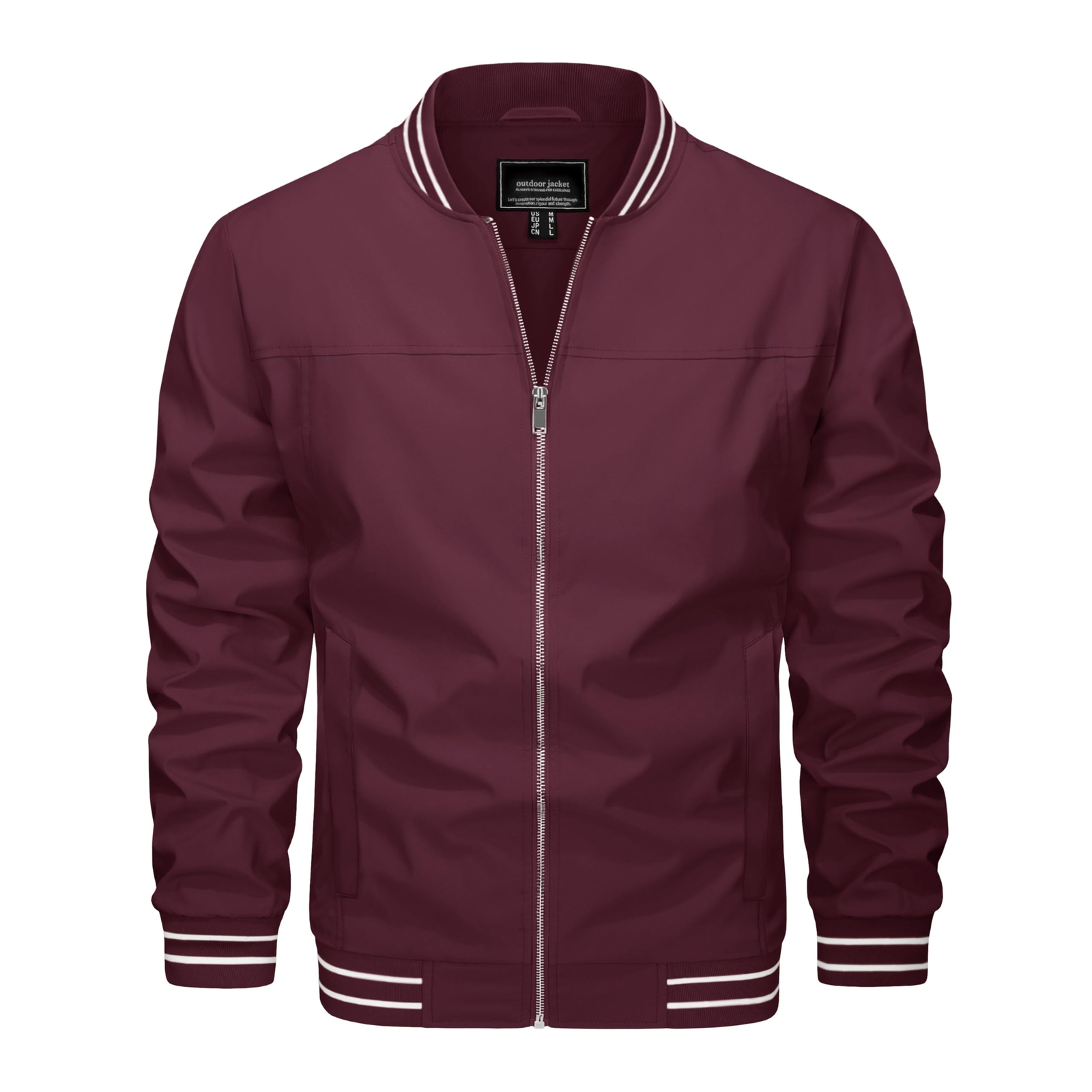 Men’s Lightweight Bomber Jacket Fall windpoof Casual Sport Zip Outdoor Coats US