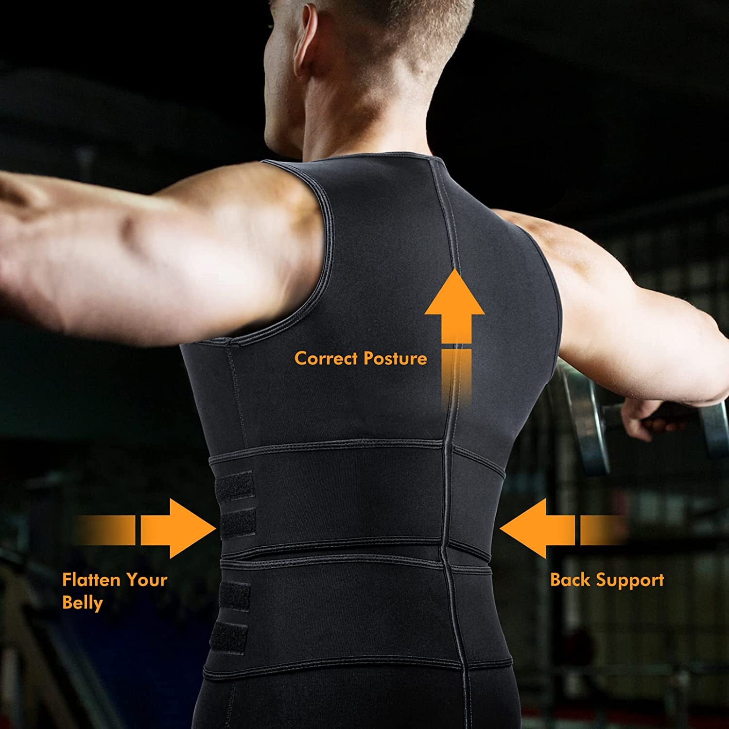 Gynecomastia Compress Tank Top Men Slimming Body Shaper Vest Athletic Sweat Vest