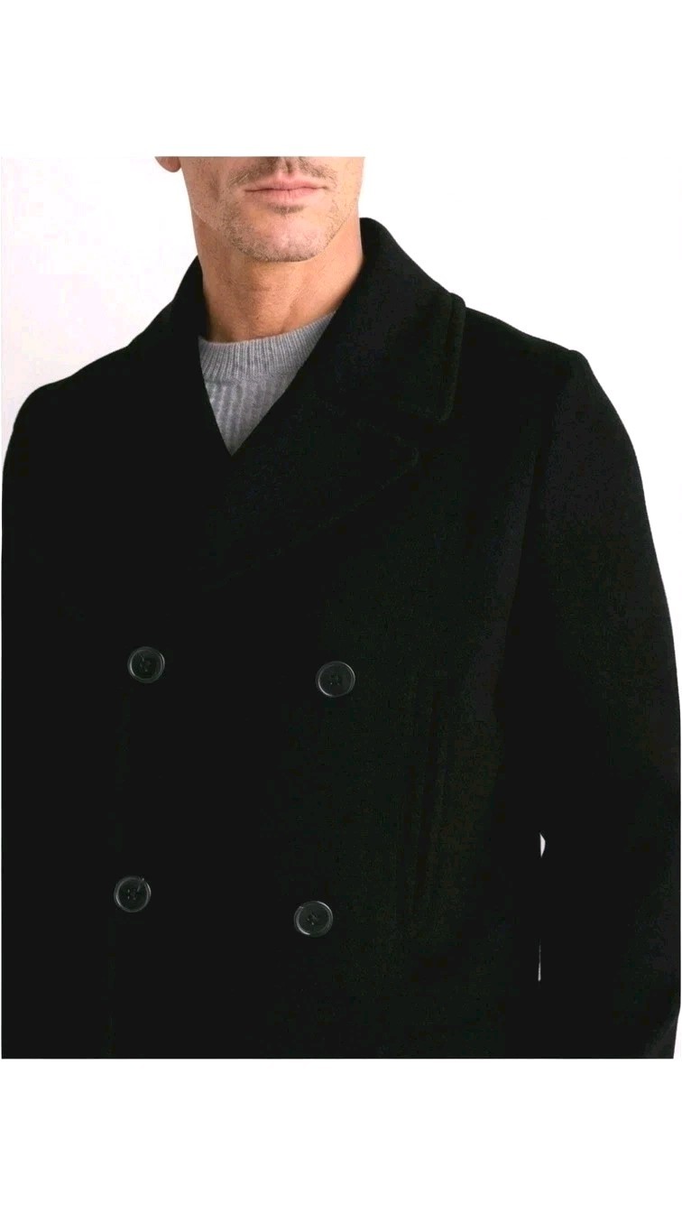 NWOT Quince Men’s M Wool Cashmere Double-Breasted Officer Topcoat Quiet Luxury