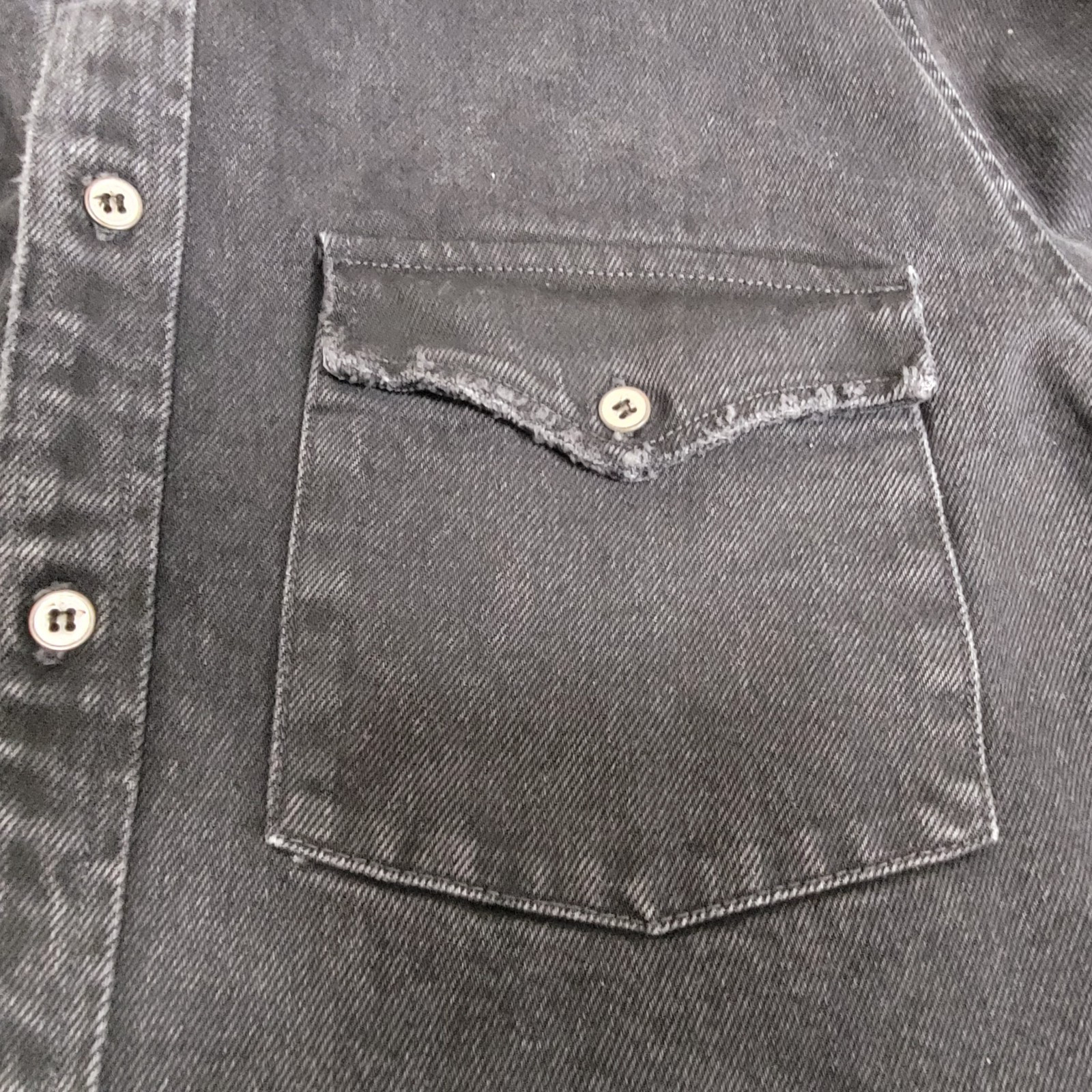 🧥IRO ROEL Shacket Men’s L Denim Shirt Jacket Overshirt Black Grunge Streetwear