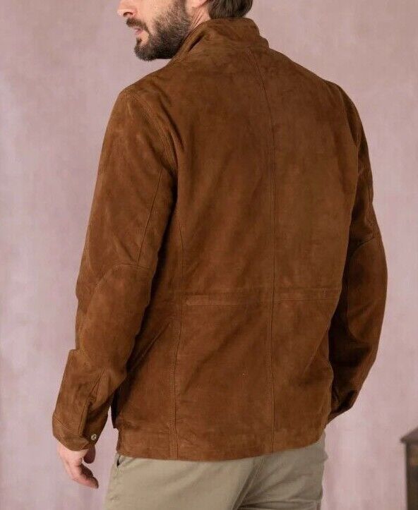 Brown Field Leather Jacket for Men’s Custom Made Size S M L XXL 3XL 4XL 5XL 6XL