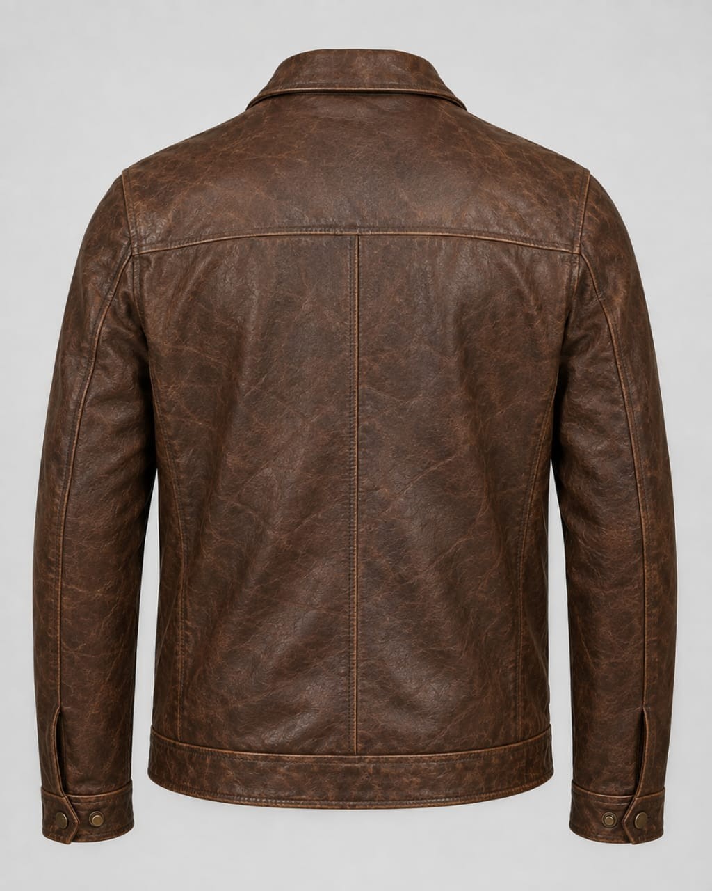 Vintage Brown Leather Jacket – Classic Retro Biker Style