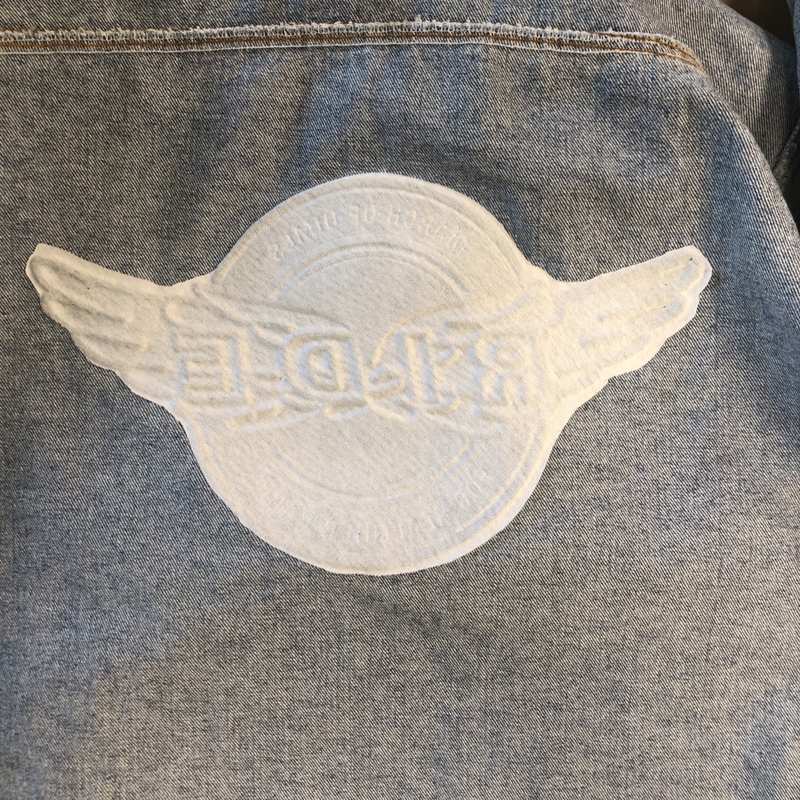 Vtg Denim Jacket March Of Dimes Embossed 2XL 90’s Y2K Biker Jacket