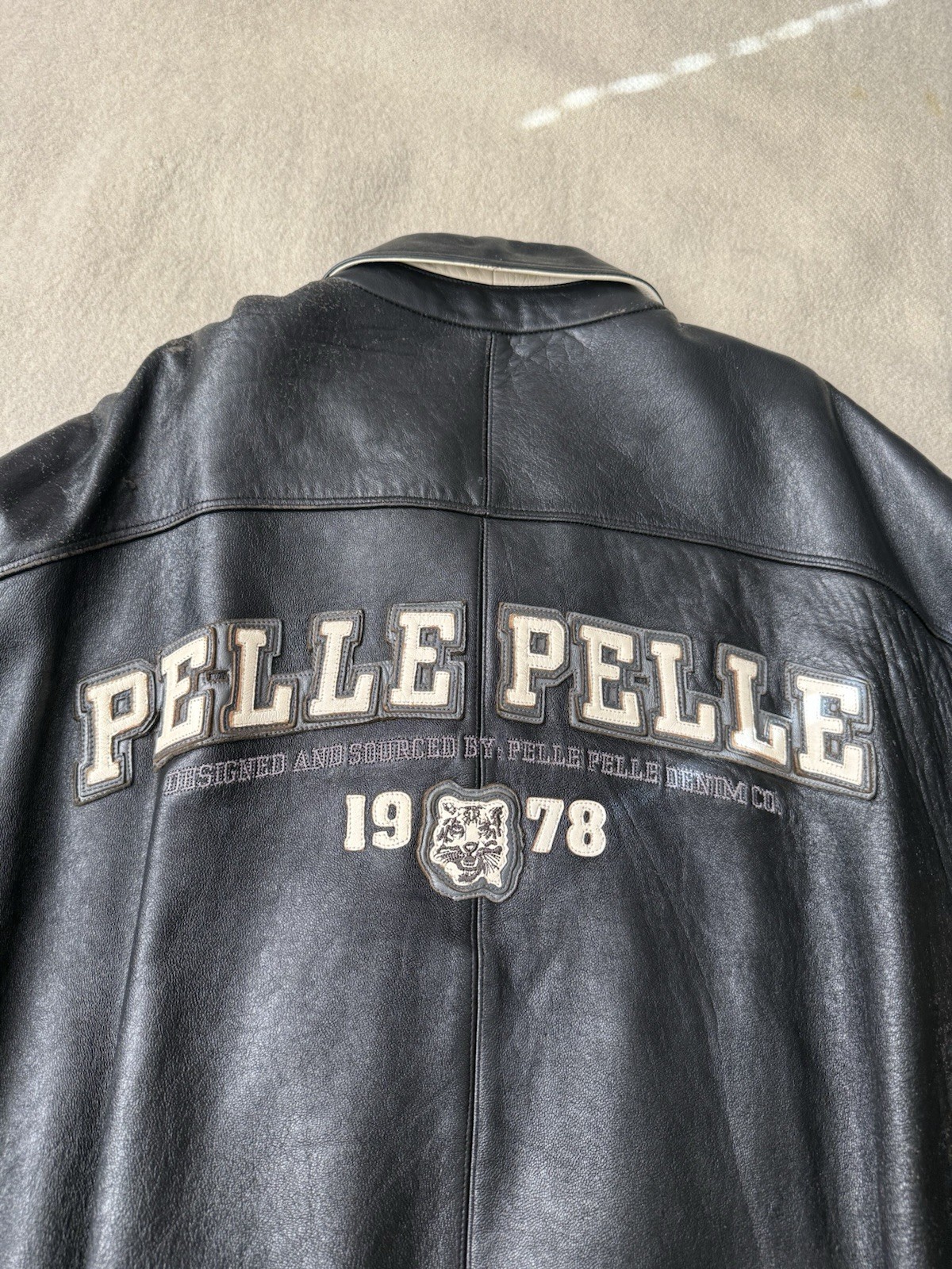 Pelle Pelle Marc Buchanan Leather Jacket Whipstitch Staple Tiger 52 2X XXL 3X
