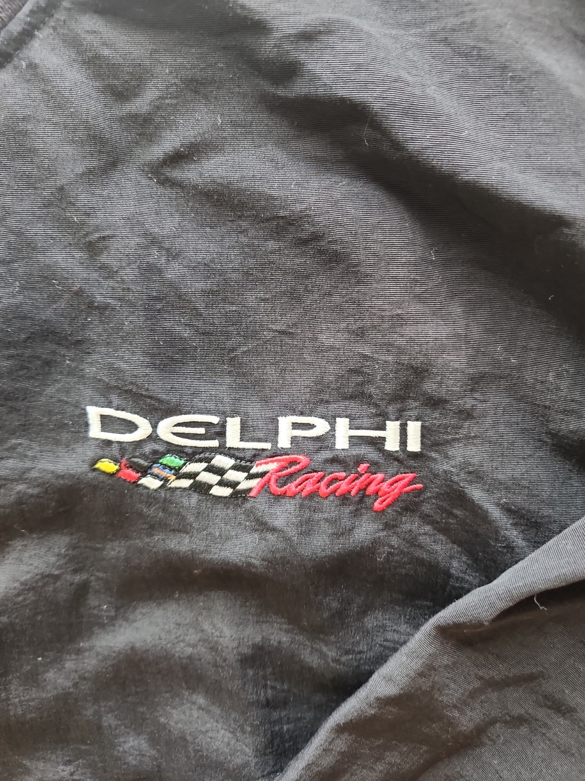 Vintage Delphi Auto Racing Antigua V Neck Windbreaker Size XL