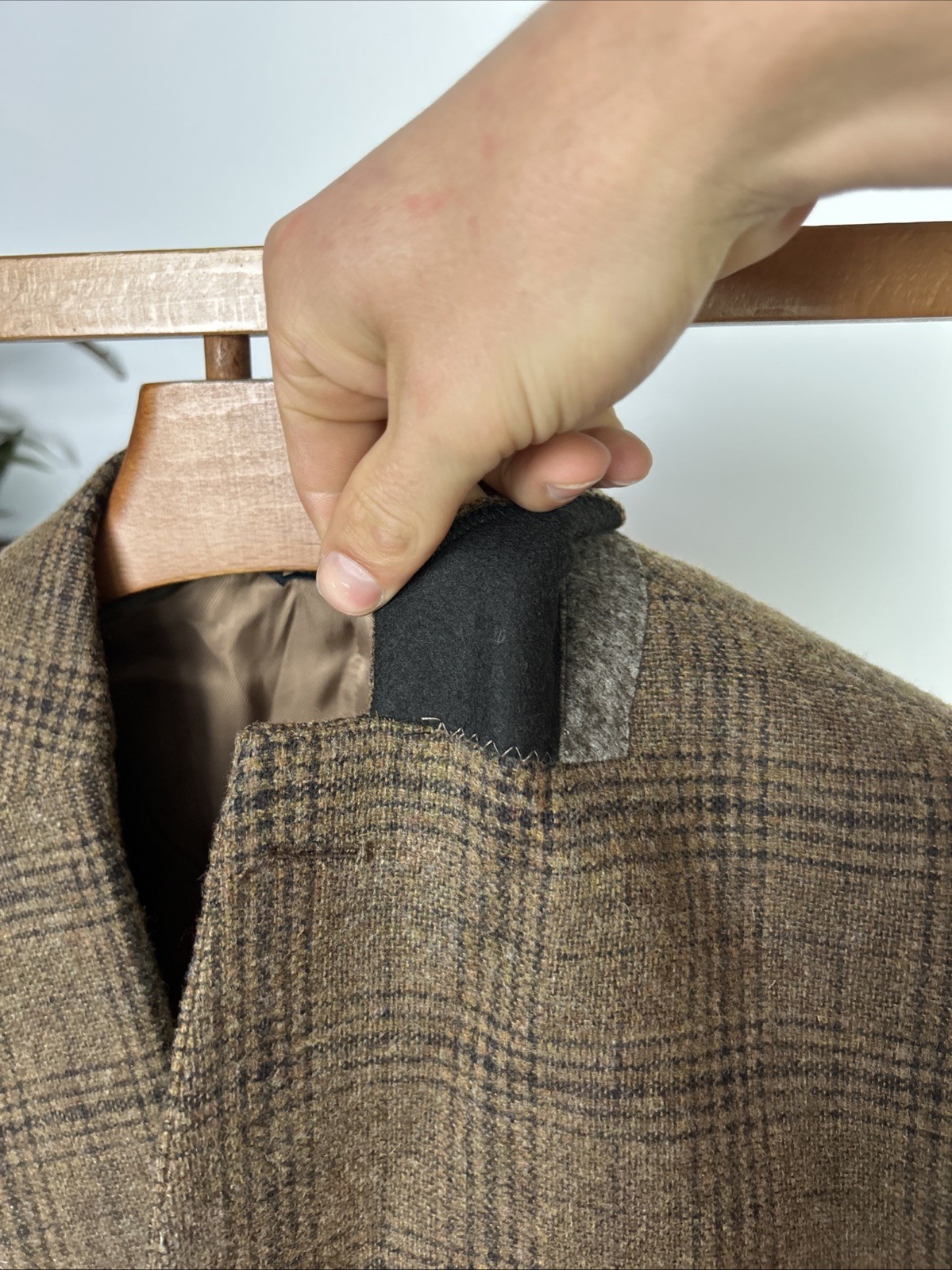 Barbour (42R) Glen Check Elbow Patch Sport Coat Tweed Blazer POW Hacking Jacket