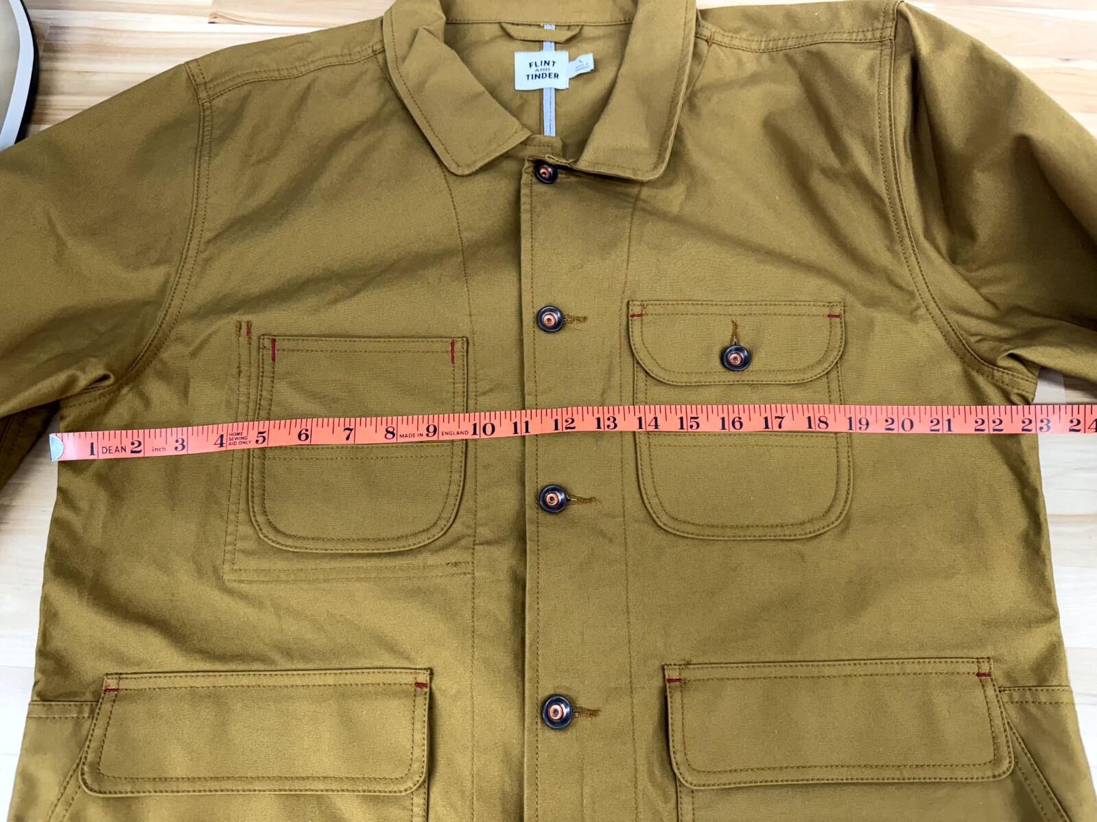 Huckberry Flint & Tinder Military Jacket Blazer Tan Mens Large British Millerain