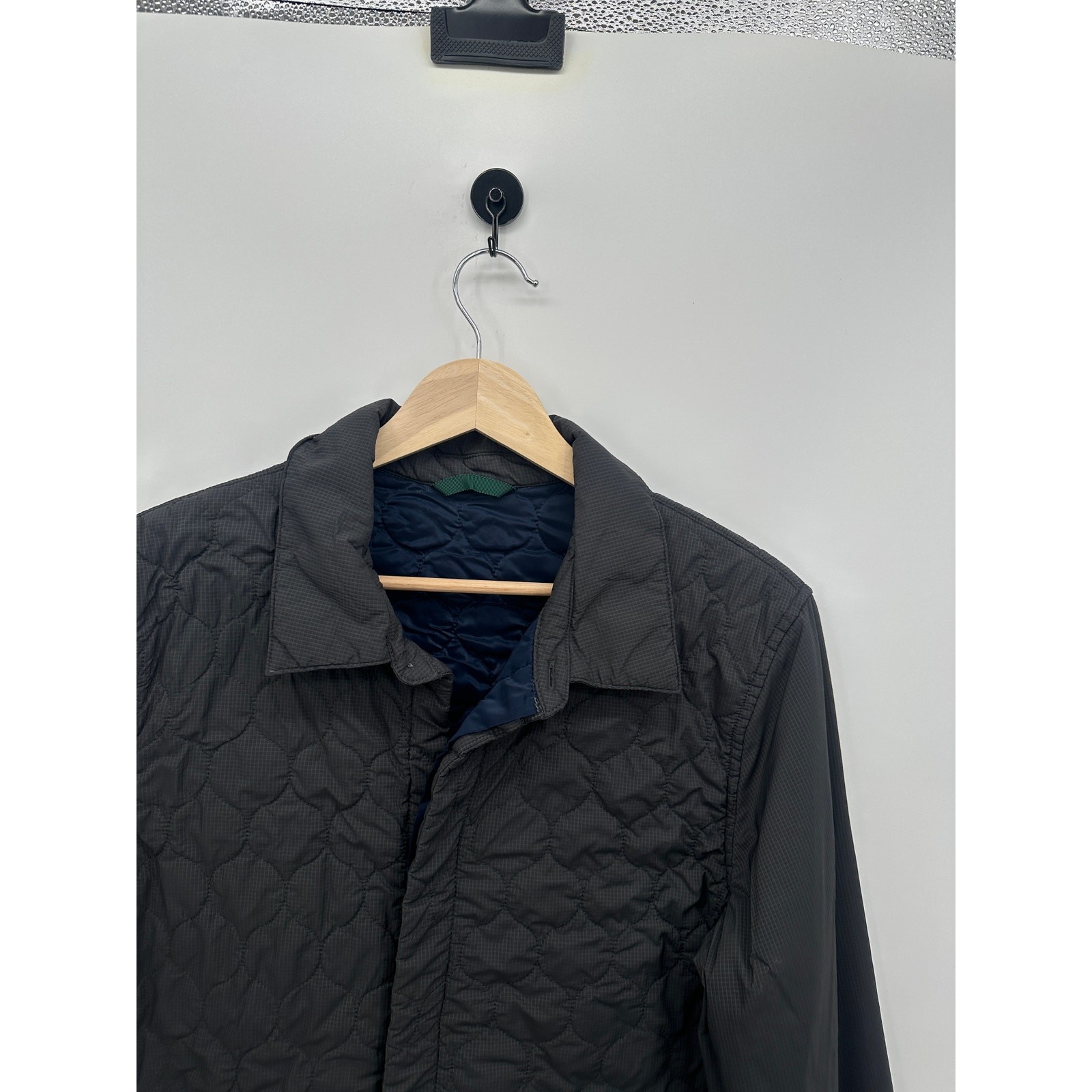 Bonobos Mens The Quilted Clubhouse Jacket Gray Blue Size M Lightweight Button