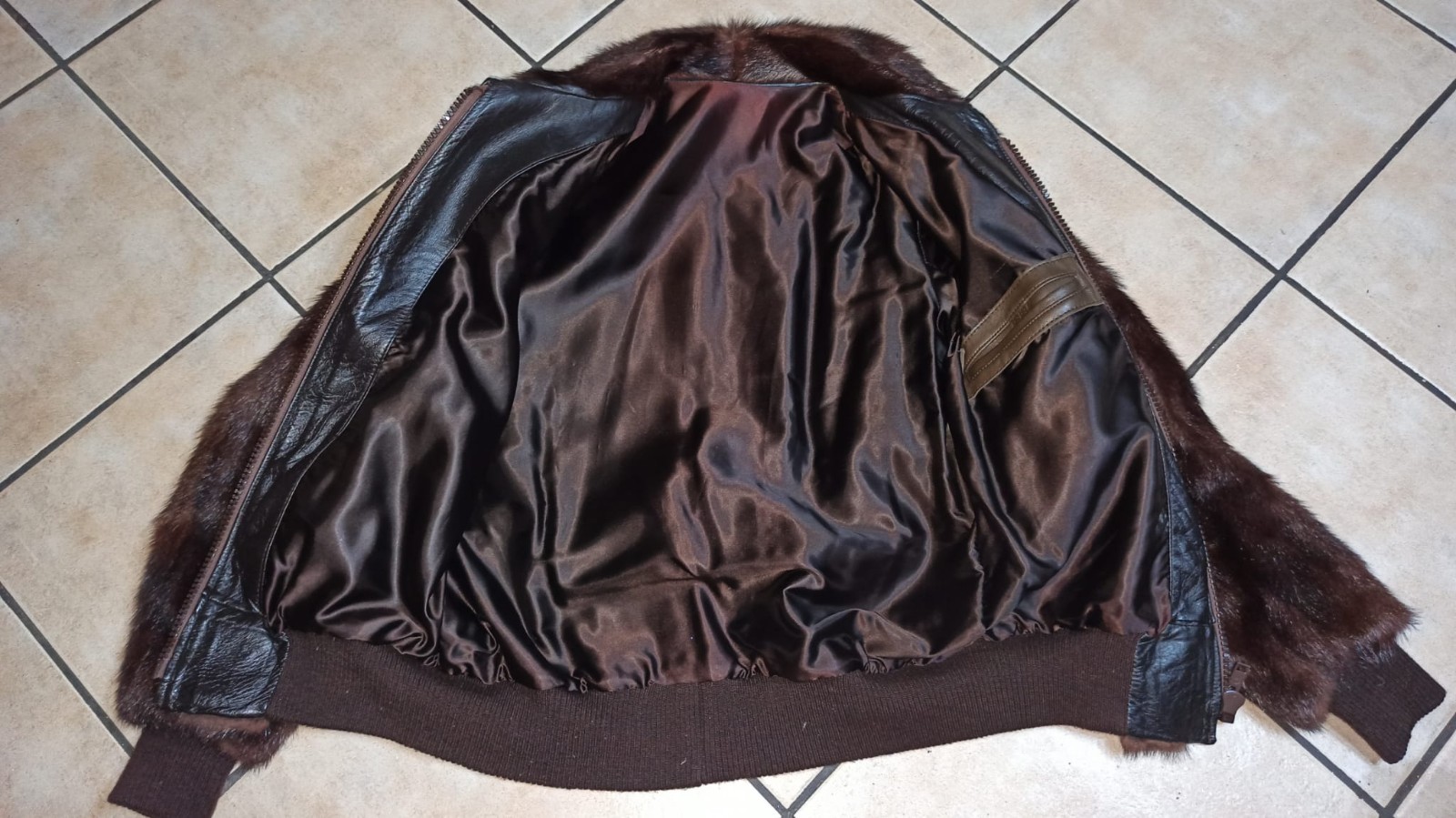 Vintage Unisex Genuine Fur Bomber Jacket