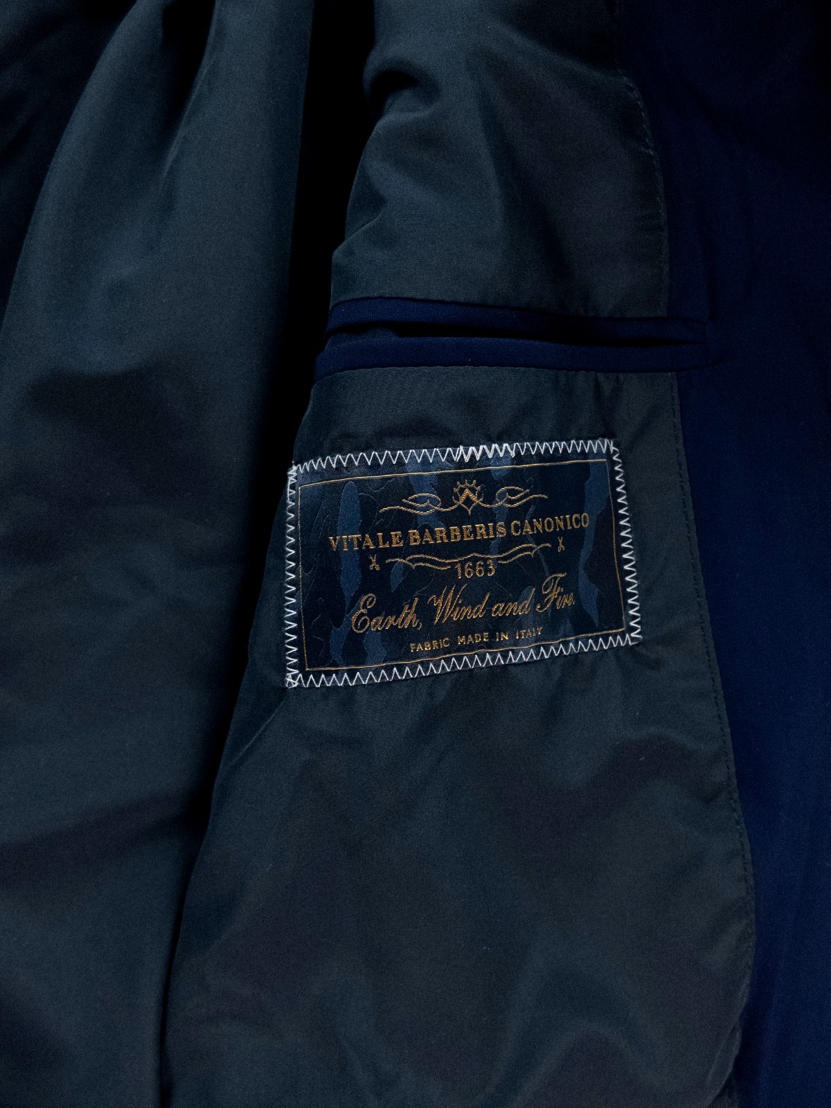 (NO CUSTOMS TAX) LUIGI BIANCHI navy blue water resistant trench coat Size 3XL