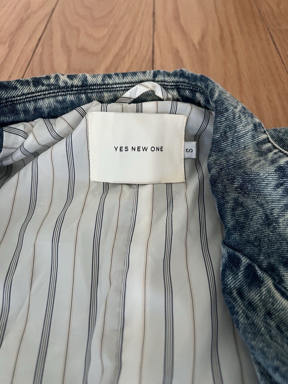YES NEW ONE Men’s Denim Blazer Jacket Button Front Size S