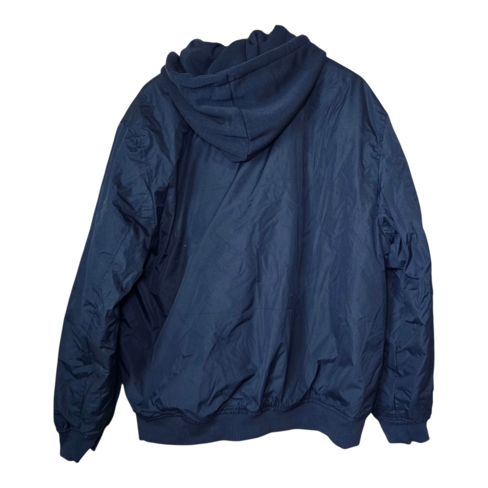 Zak Brand Men’s 2XL Navy Blue Hooded Bomber Jacket New W/ Defect Quilted Thick