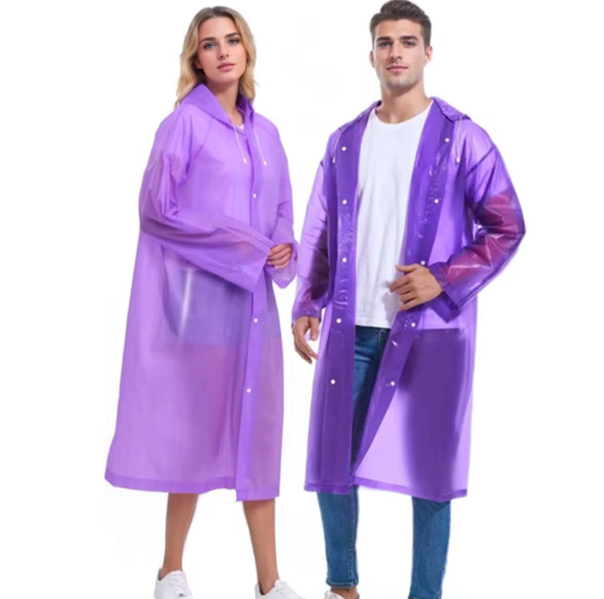 Unisex Adult High Quality Windproof EVA Thickened Hooded Reusable Raincoat