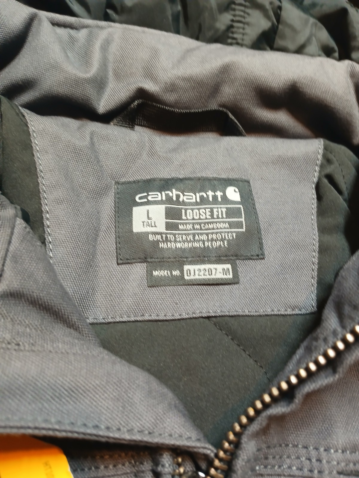 NWT Carhartt Jacket OJ2207-M Hooded Insulated Quilted Mens L Tall Loose Fit