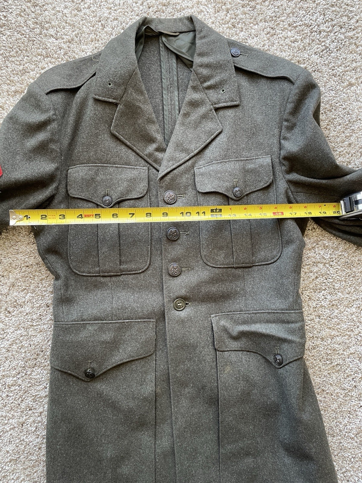 Vintage United States Marine Corps USMC Wool Service Uniform Coat WWII